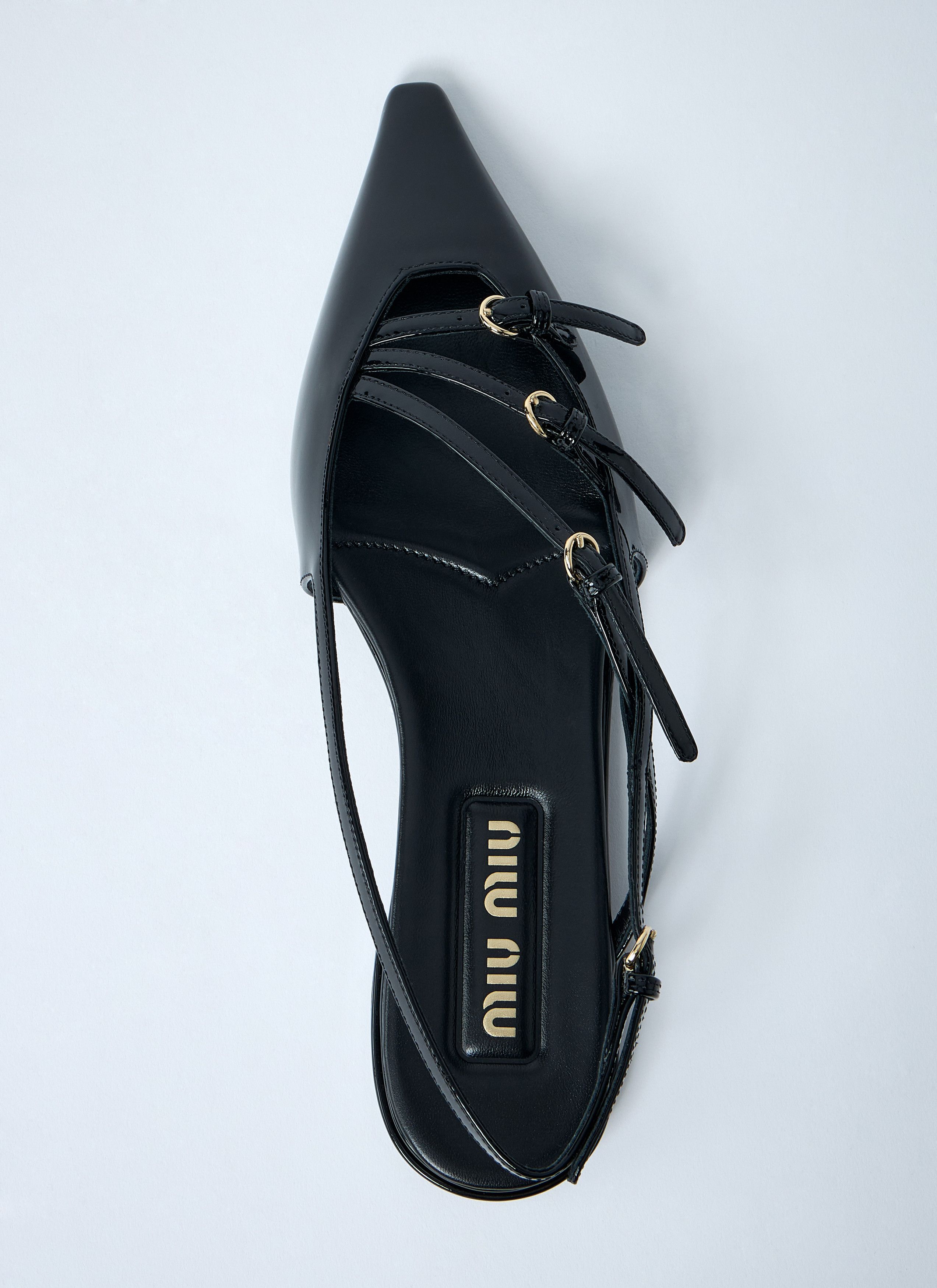 Miu Miu Patent Leather Slingback Ballerina Flats Size US 7 / IT 37 - 6 Thumbnail