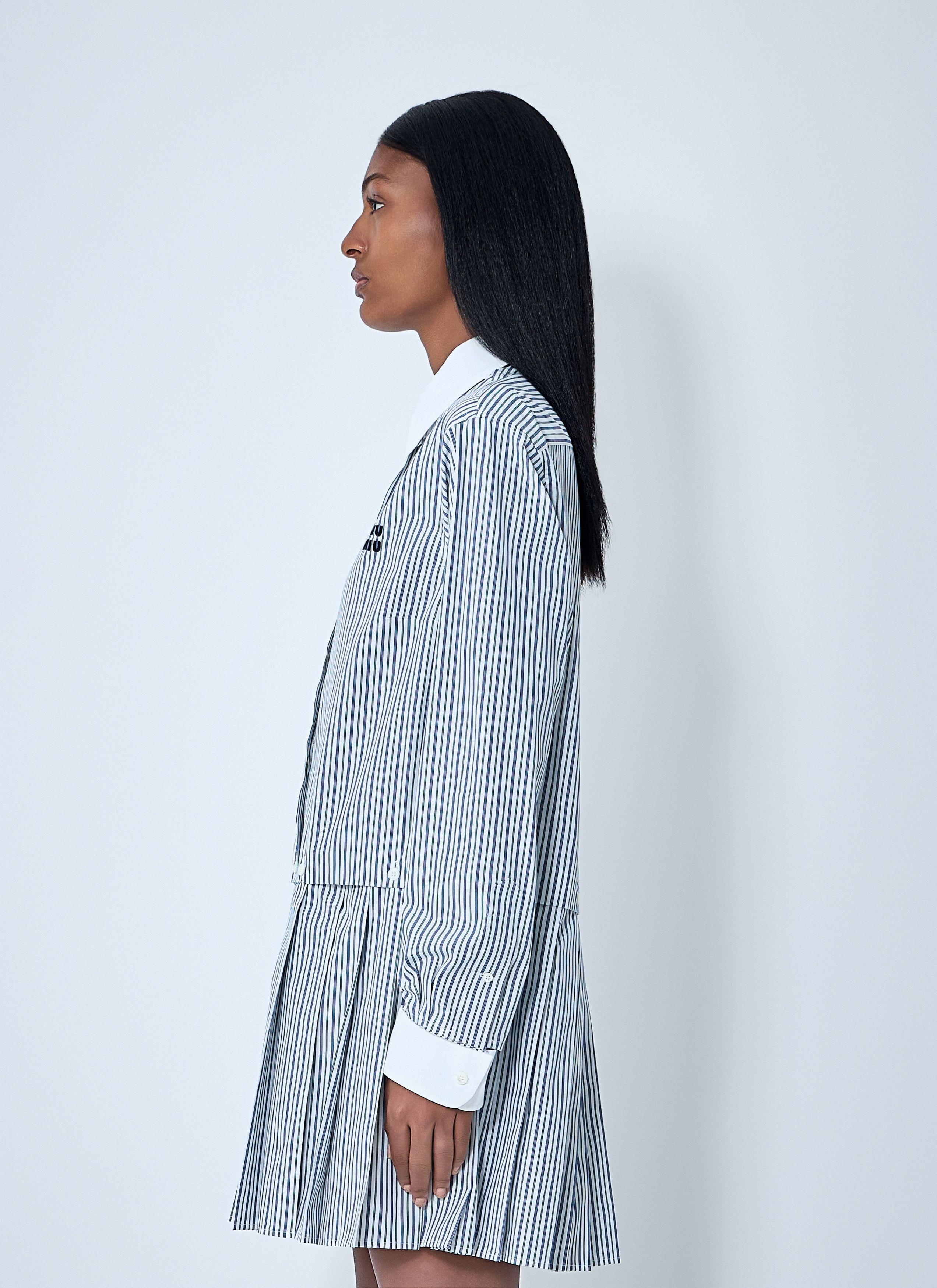 Miu Miu Striped Pleated Dress Size M / US 6-8 / IT 42-44 - 3 Thumbnail