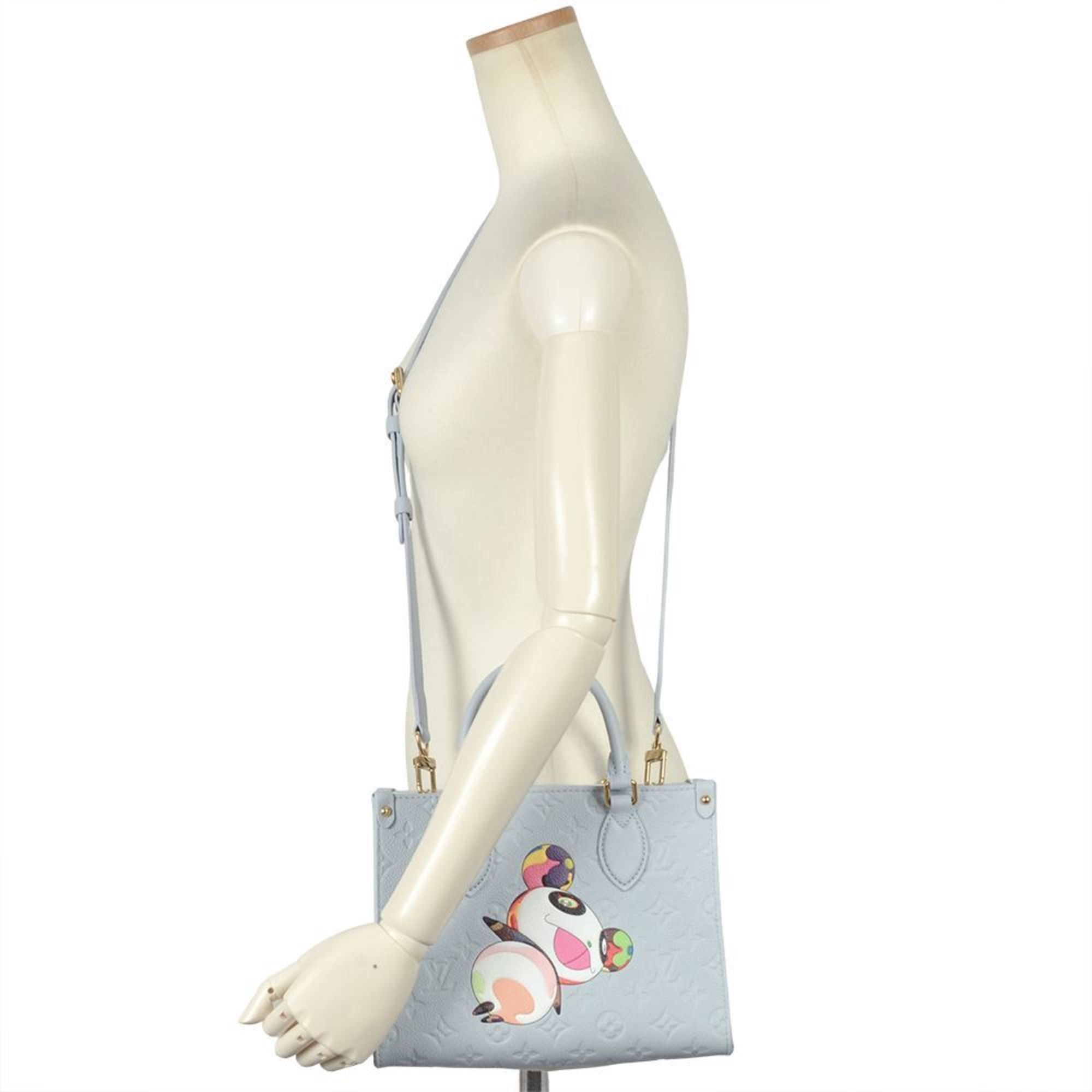 Louis Vuitton Louis Vuitton LV×TM On the Go PM Handbag Monogram Empreinte M13836 Washed Blue RFID Takashi Murakami Size ONE SIZE - 2 Thumbnail