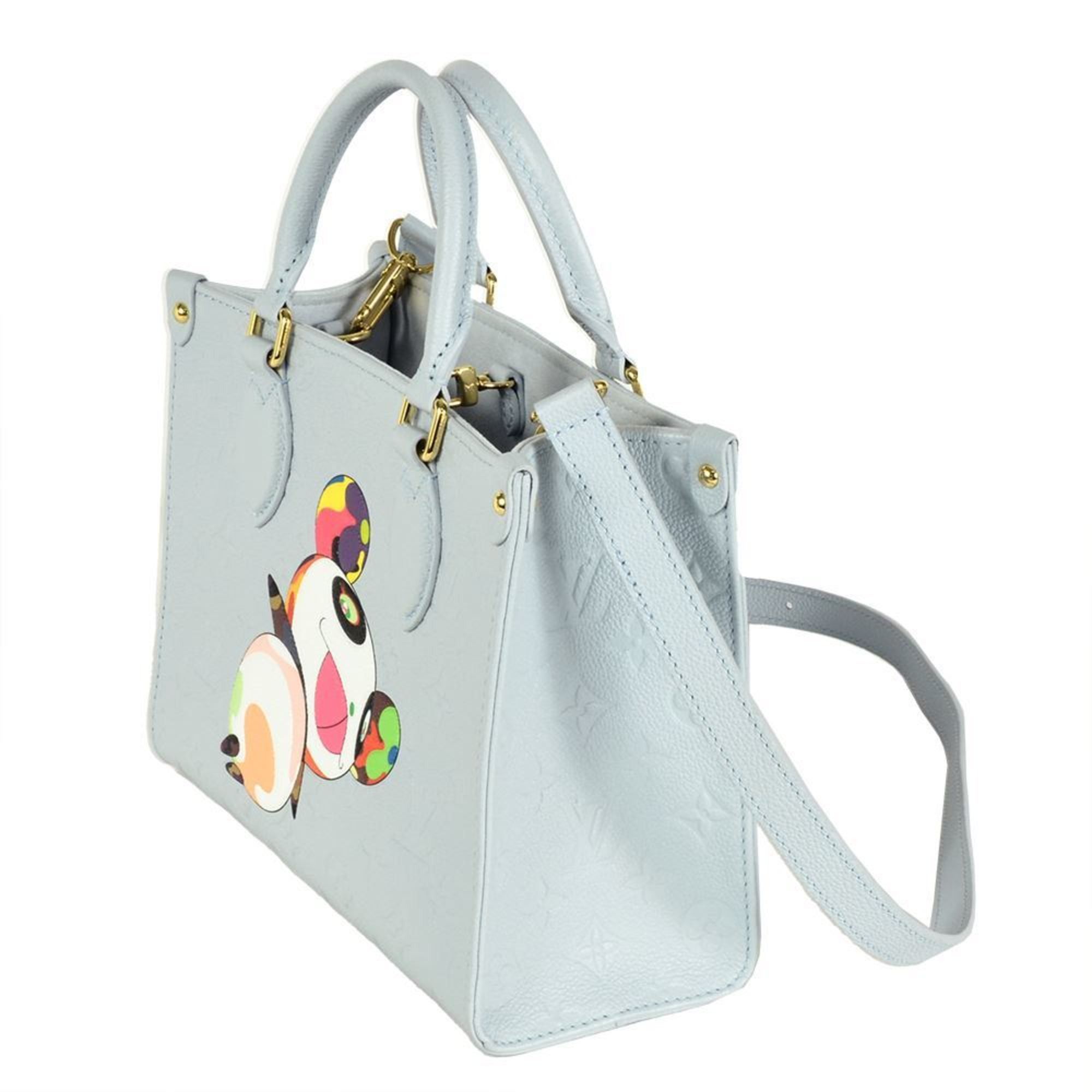Louis Vuitton Louis Vuitton LV×TM On the Go PM Handbag Monogram Empreinte M13836 Washed Blue RFID Takashi Murakami Size ONE SIZE - 4 Thumbnail