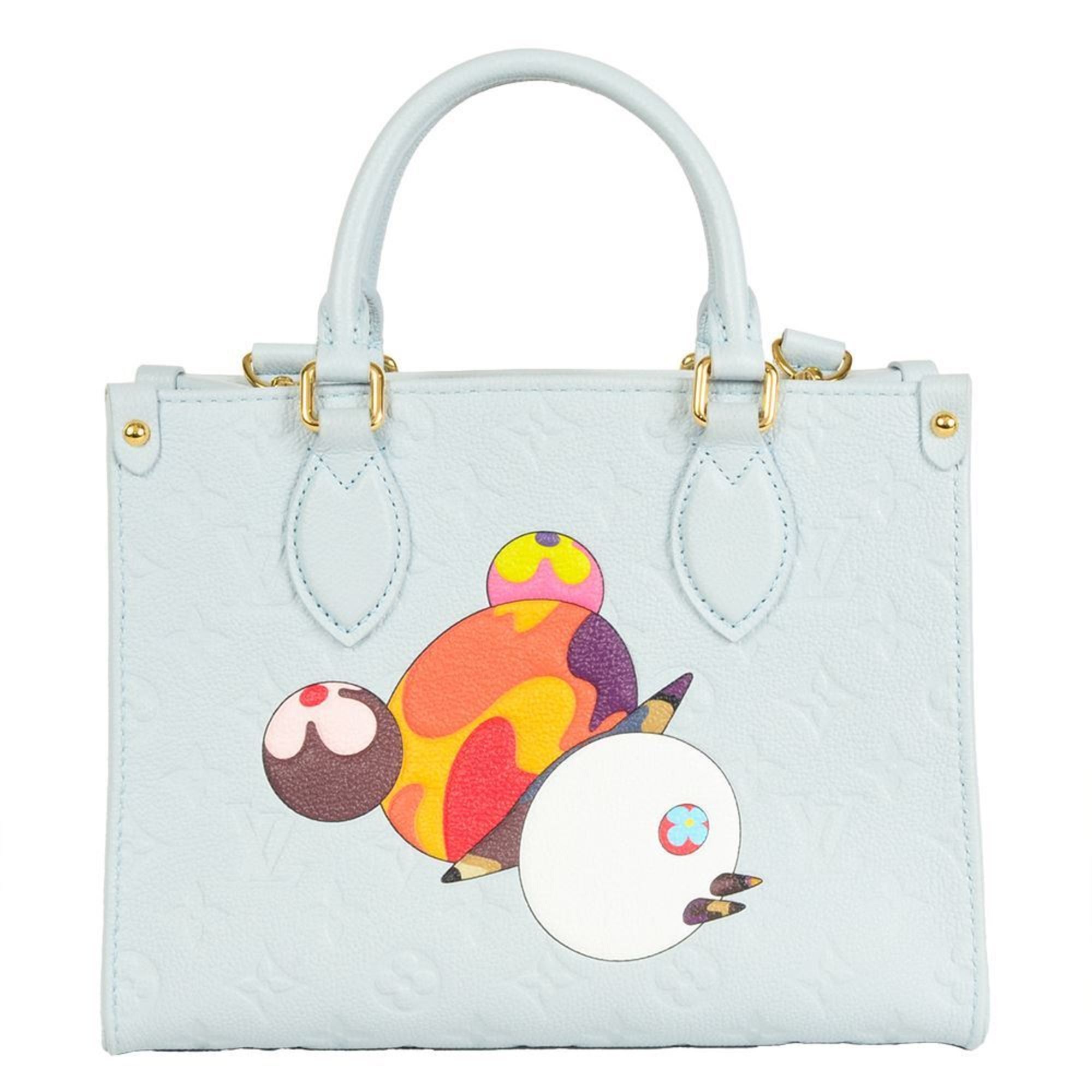 Louis Vuitton Louis Vuitton LV×TM On the Go PM Handbag Monogram Empreinte M13836 Washed Blue RFID Takashi Murakami Size ONE SIZE - 3 Thumbnail