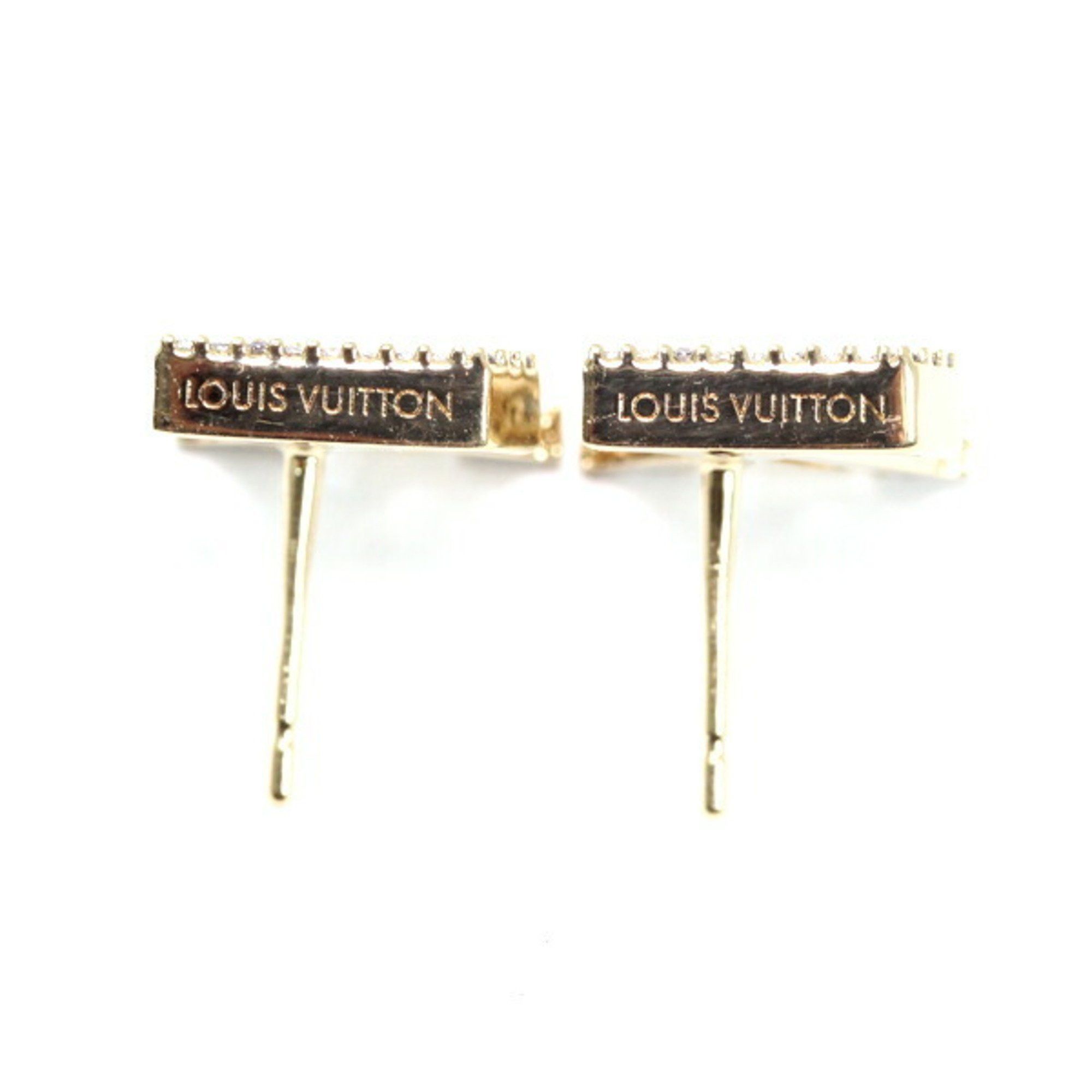 Louis Vuitton Louis Vuitton Earrings - LV Iconic Strass M00609 Gold Rhinestone Women's LOUIS VUITTON T5823 Size ONE SIZE - 6 Thumbnail
