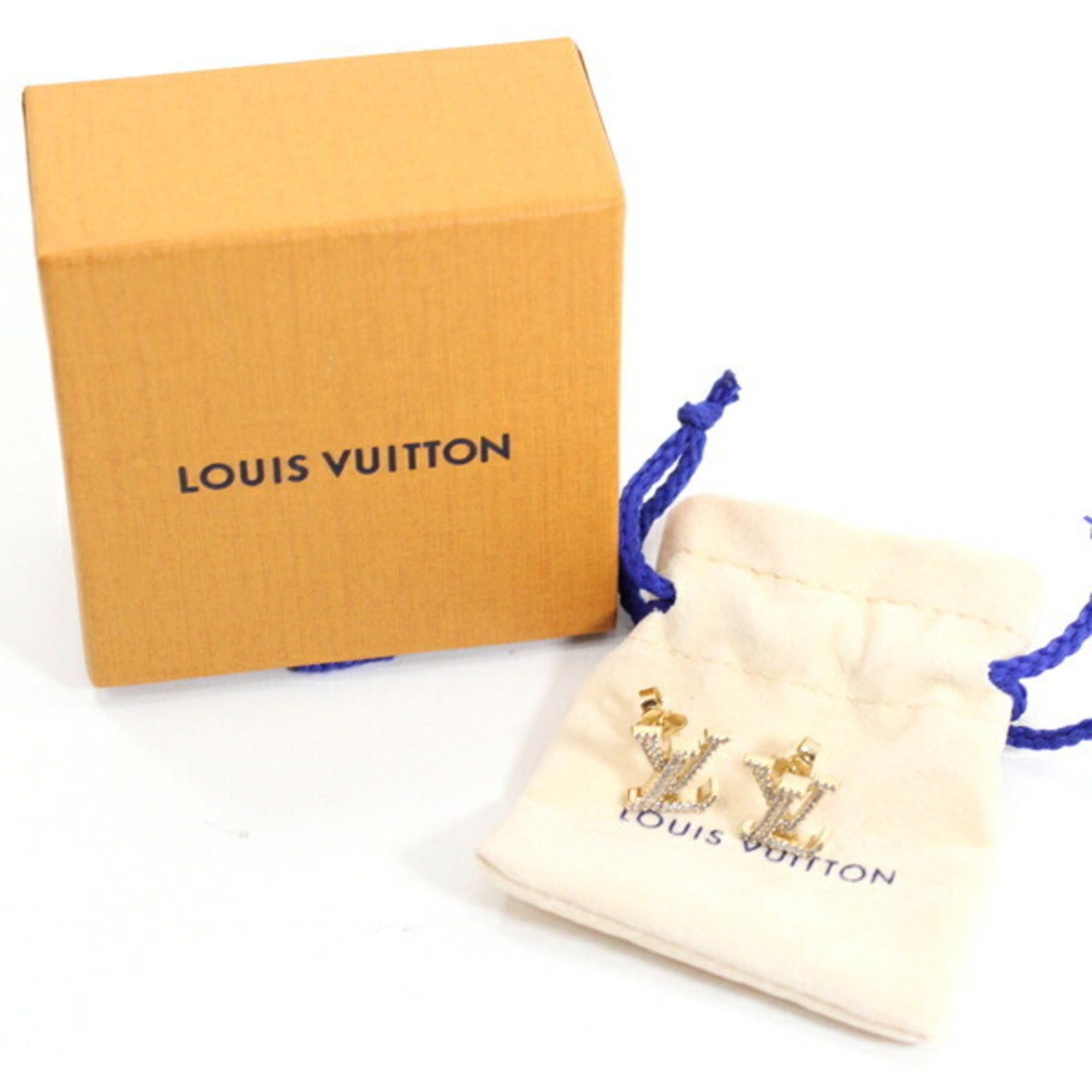Louis Vuitton Louis Vuitton Earrings - LV Iconic Strass M00609 Gold Rhinestone Women's LOUIS VUITTON T5823 Size ONE SIZE - 8 Thumbnail