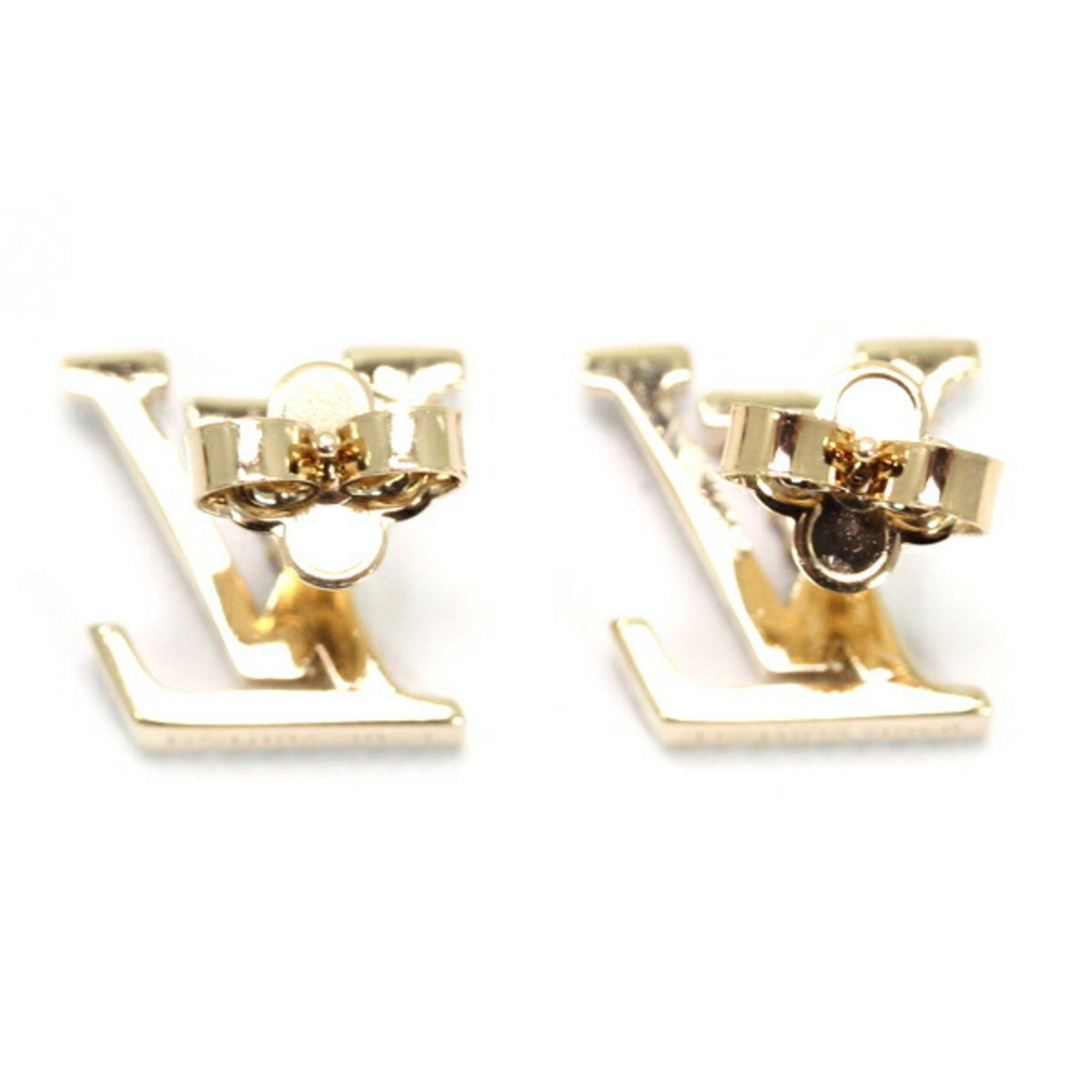 Louis Vuitton Louis Vuitton Earrings - LV Iconic Strass M00609 Gold Rhinestone Women's LOUIS VUITTON T5823 Size ONE SIZE - 4 Thumbnail