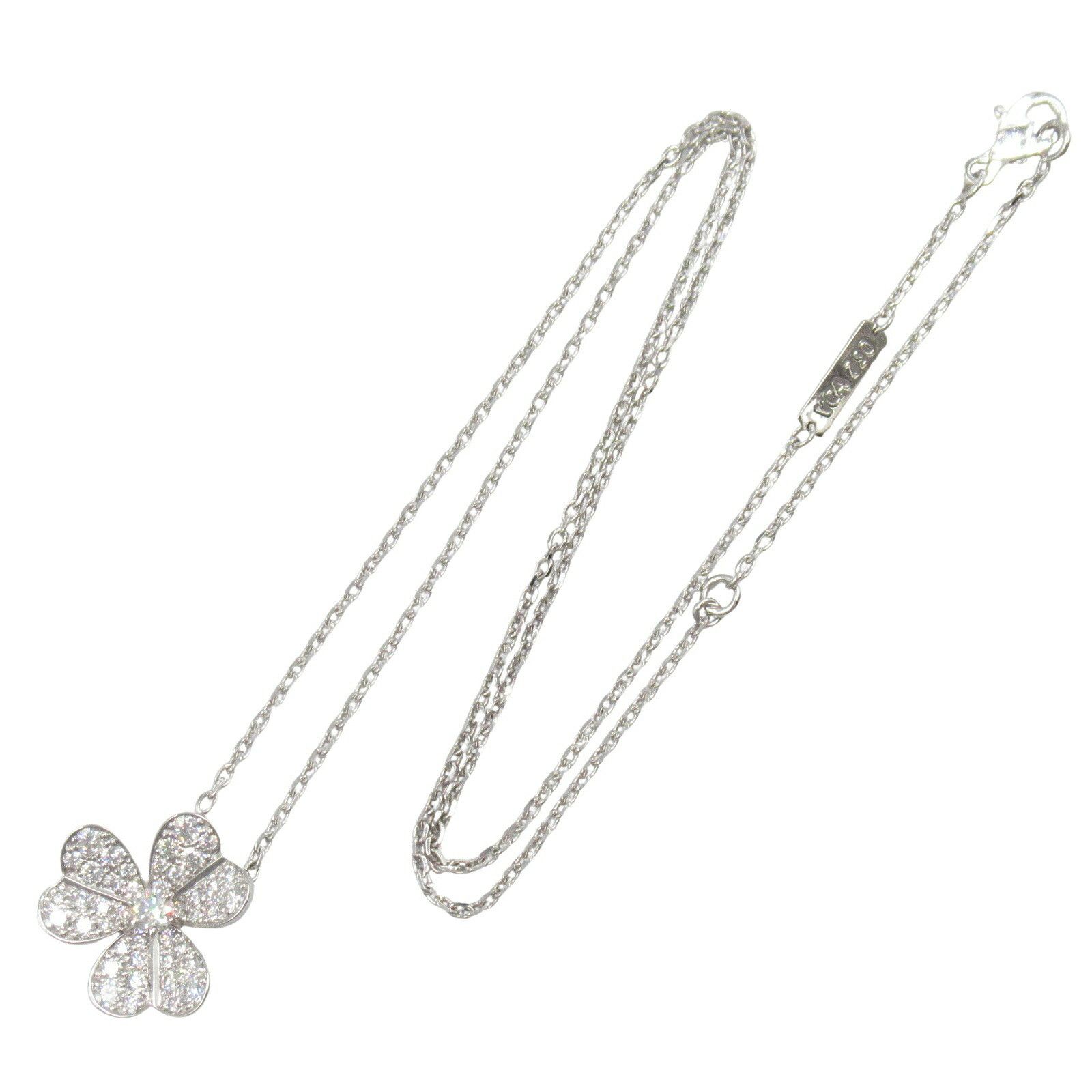 Van Cleef & Arpels Van Cleef & Arpels Van Cleef & Arpels Frivole K18WG Diamond Necklace Crocodile skin Necklace Size ONE SIZE - 2 Thumbnail