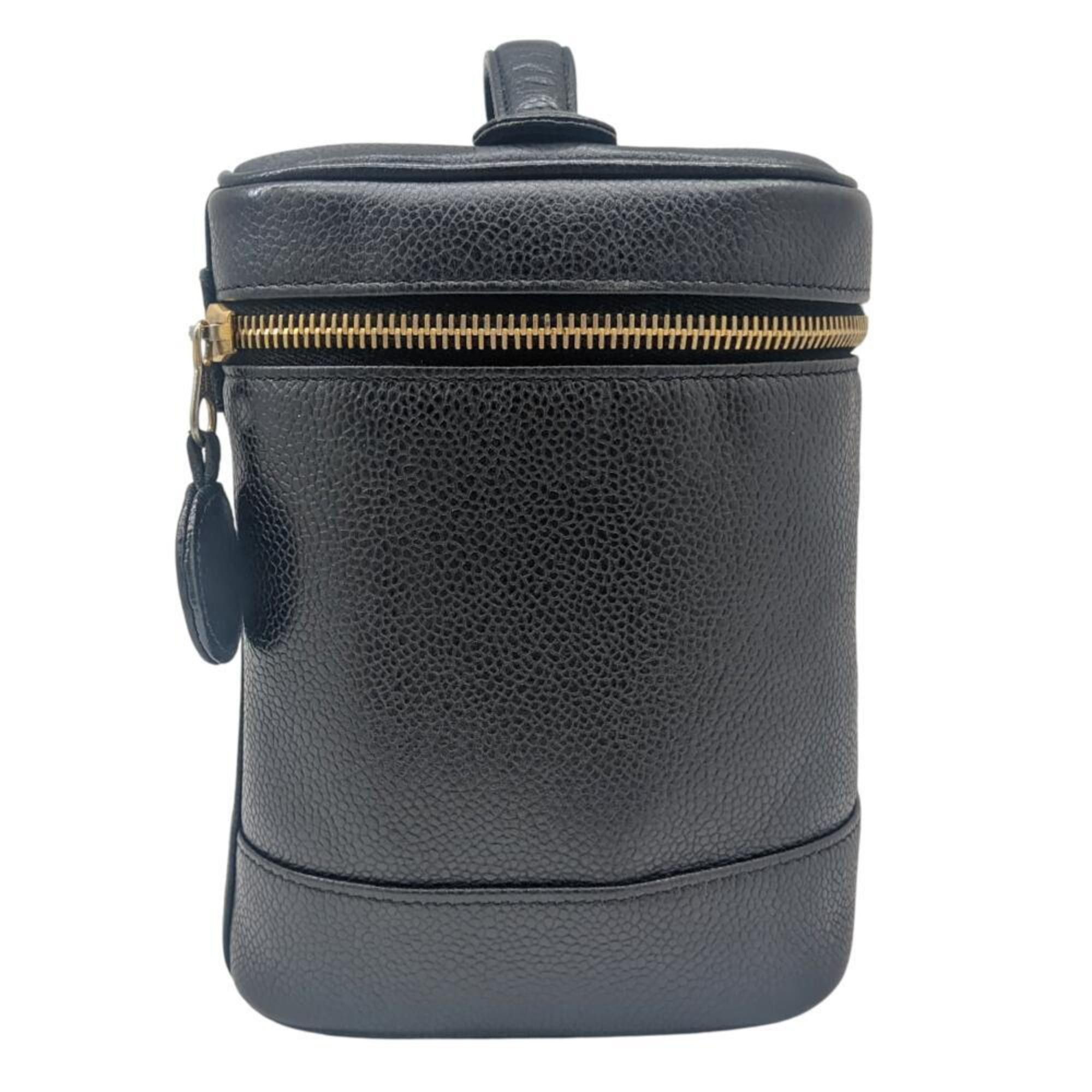 Vanity Caviar Skin Black Bag Pouch Handbag Women Men Bags Luggage