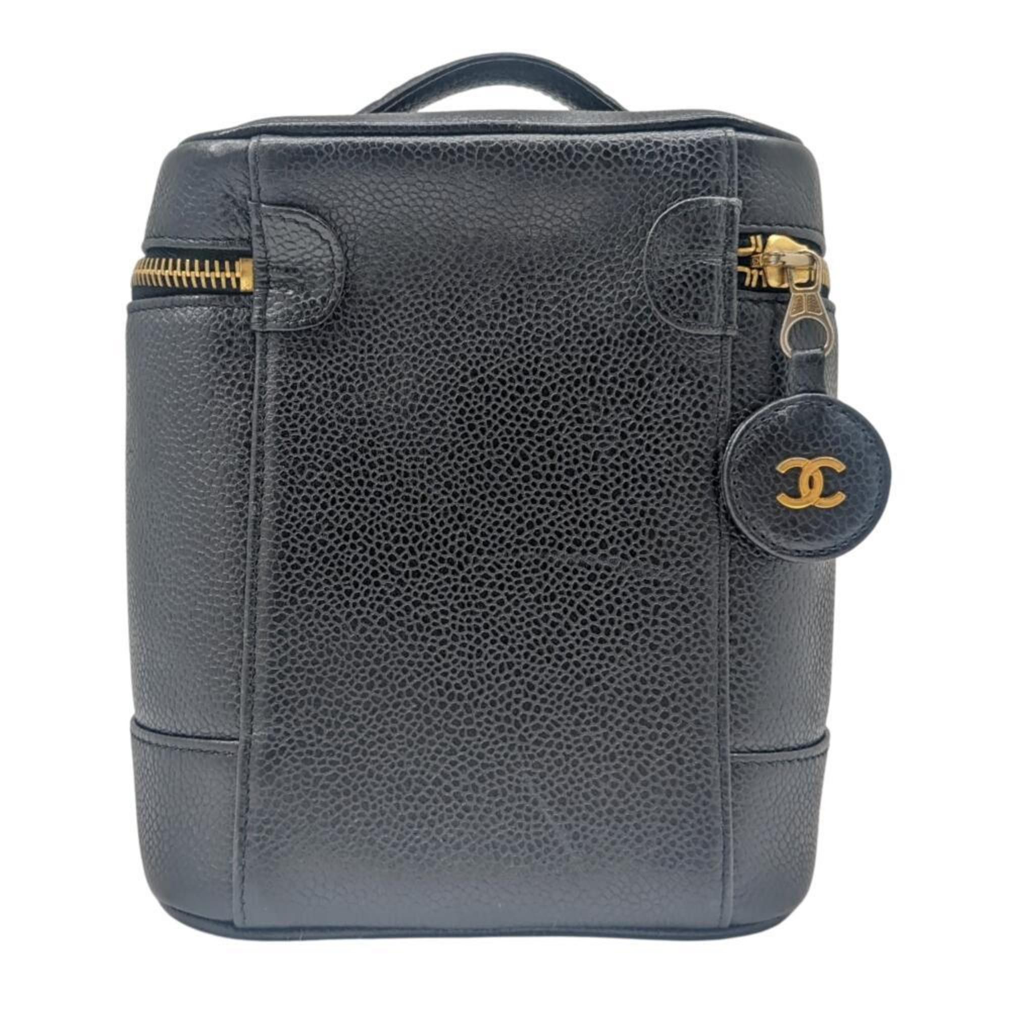 Vanity Caviar Skin Black Bag Pouch Handbag Women Men Bags Luggage