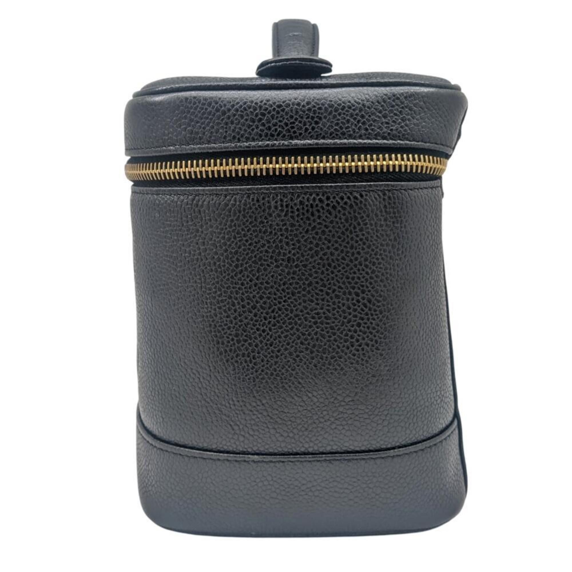 Vanity Caviar Skin Black Bag Pouch Handbag Women Men Bags Luggage