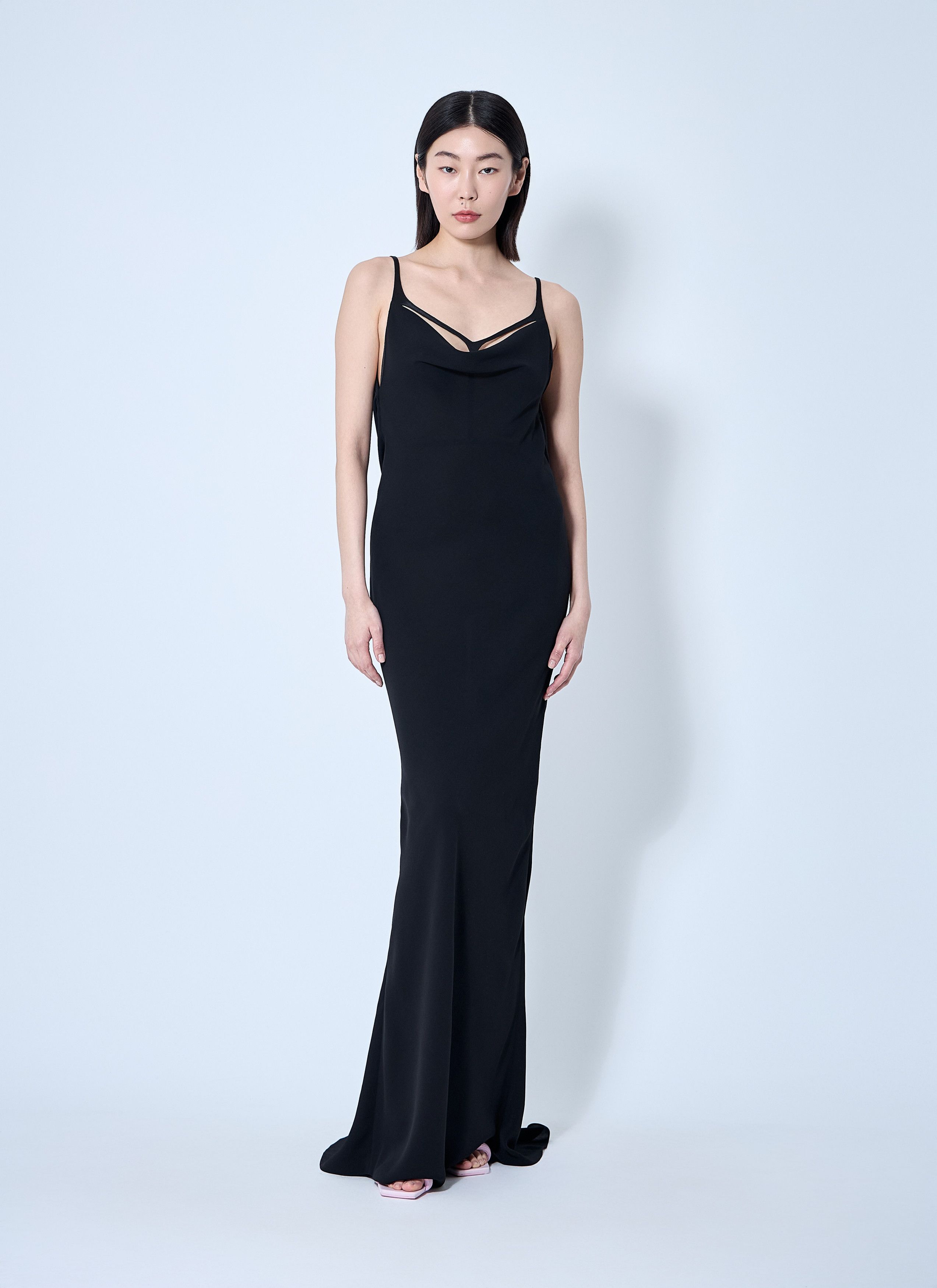 Mugler Crepe Maxi Dress Size S / US 4 / IT 40 - 2 Thumbnail
