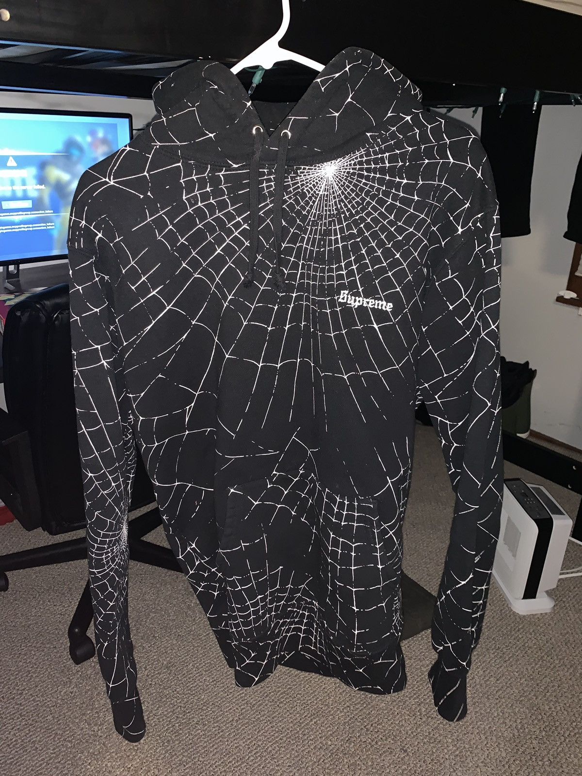 Supreme Supreme Spider Web Hoodie Black | Grailed