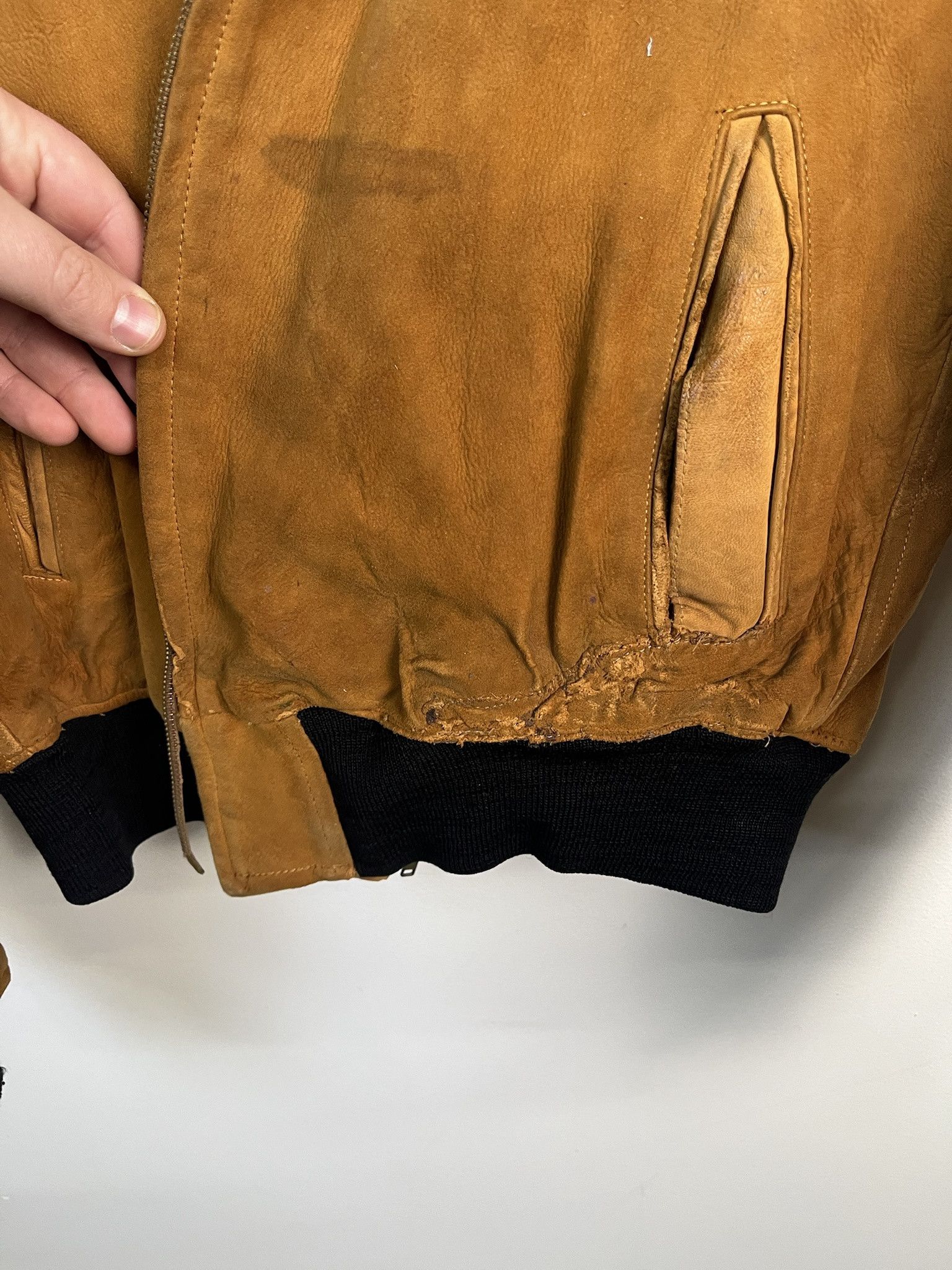 Other Vintage Leather Jacket Distressed Brown Suede Leather Bomber Jacket Size M Size US M / EU 48-50 / 2 - 3 Thumbnail