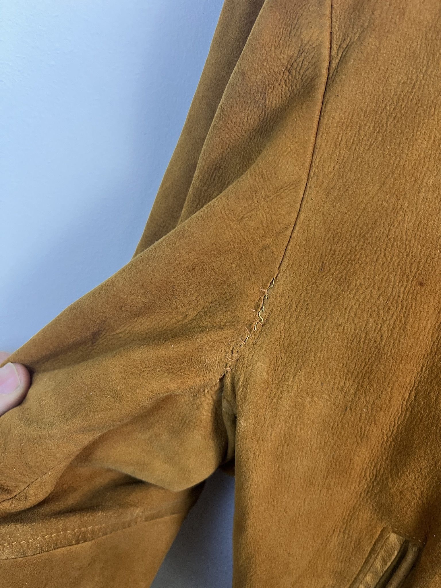 Other Vintage Leather Jacket Distressed Brown Suede Leather Bomber Jacket Size M Size US M / EU 48-50 / 2 - 5 Thumbnail