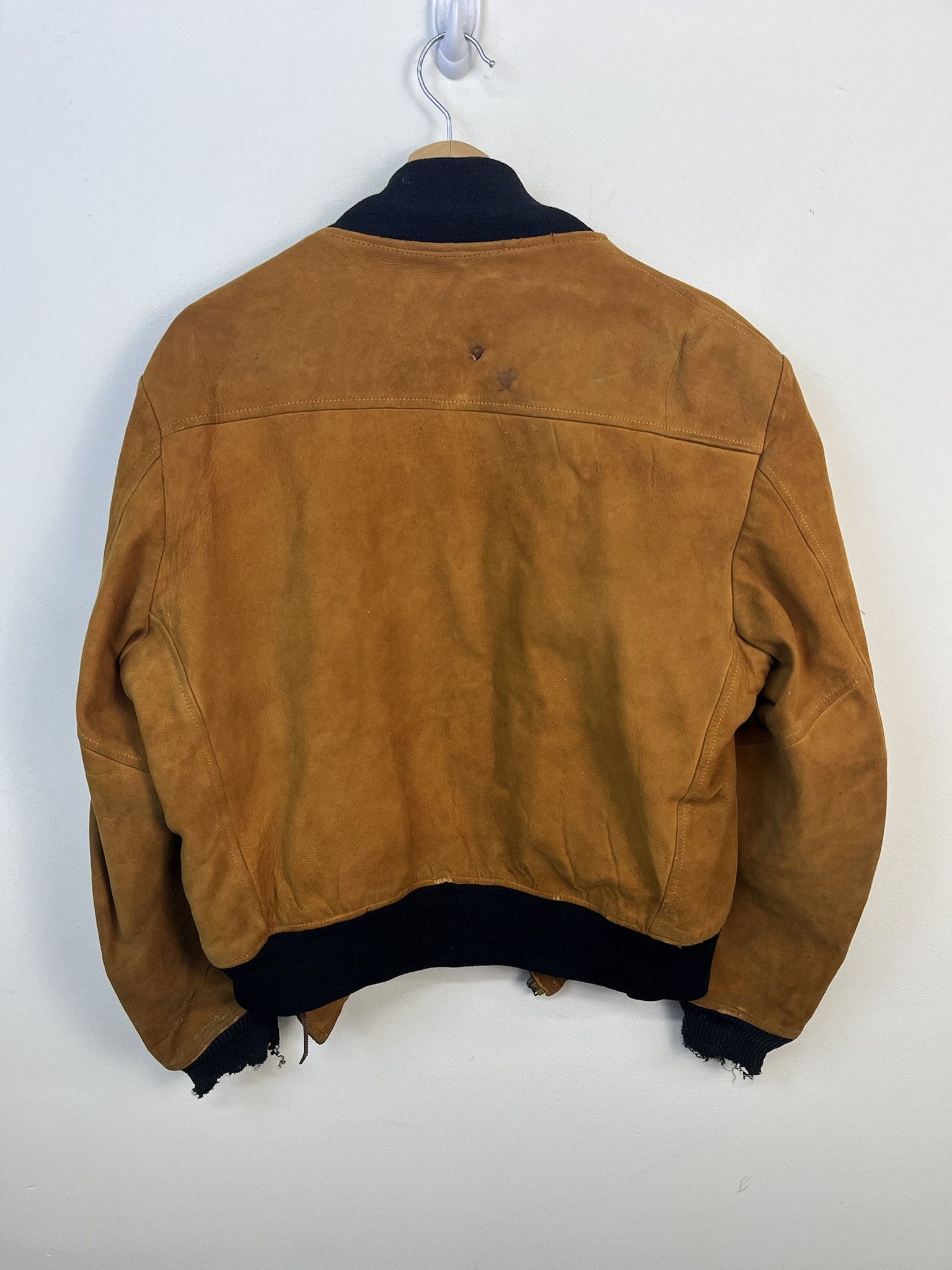 Other Vintage Leather Jacket Distressed Brown Suede Leather Bomber Jacket Size M Size US M / EU 48-50 / 2 - 6 Thumbnail
