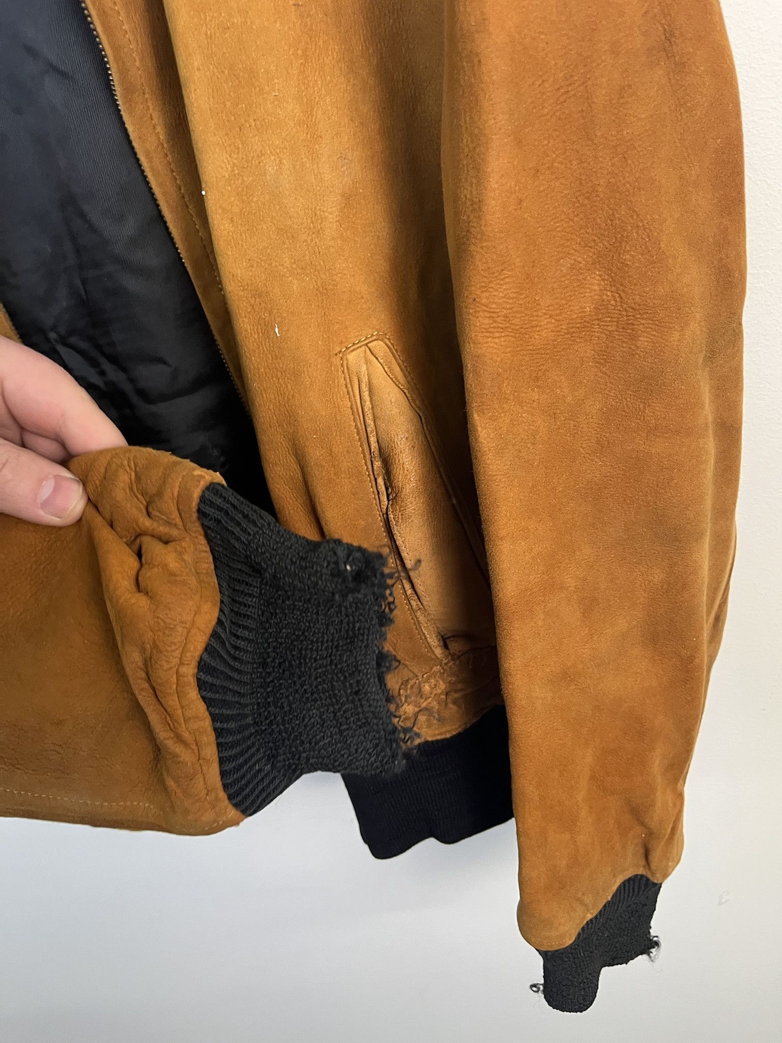 Other Vintage Leather Jacket Distressed Brown Suede Leather Bomber Jacket Size M Size US M / EU 48-50 / 2 - 4 Thumbnail