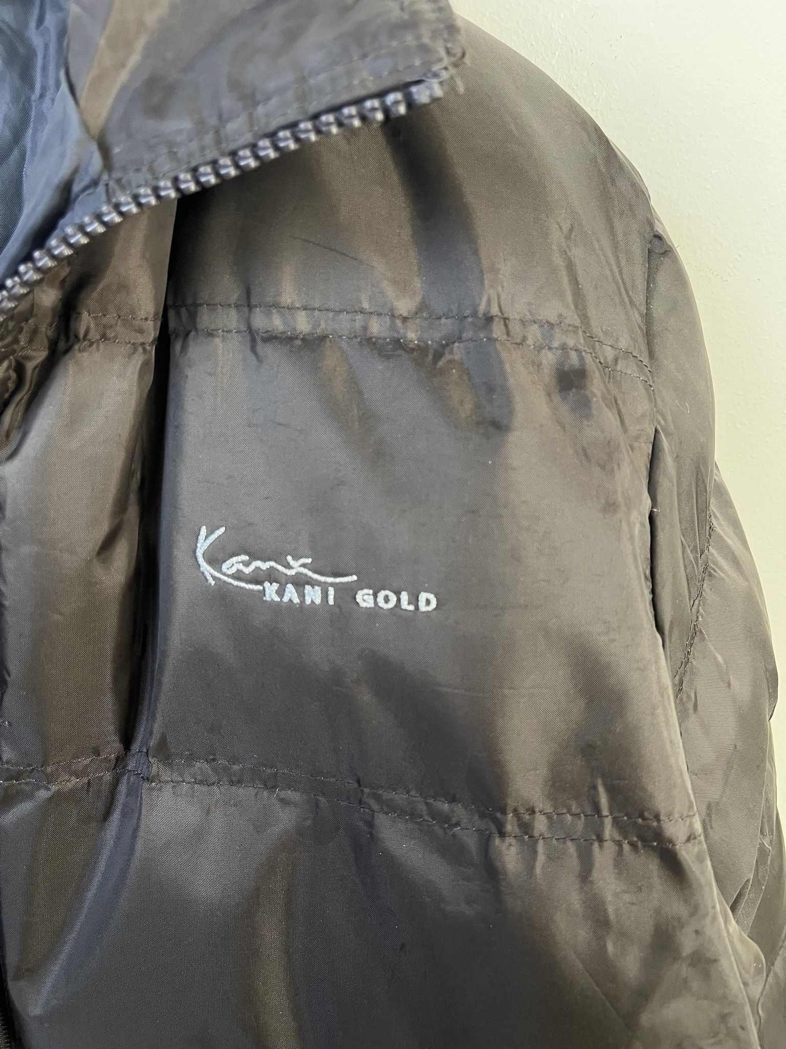Ed Hardy × Karl Kani Vintage Y2K Karl Kani Gold Fur Hood Puffer Jacket Y2K Style Size XS (M) Size US XS / EU 42 / 0 - 3 Thumbnail