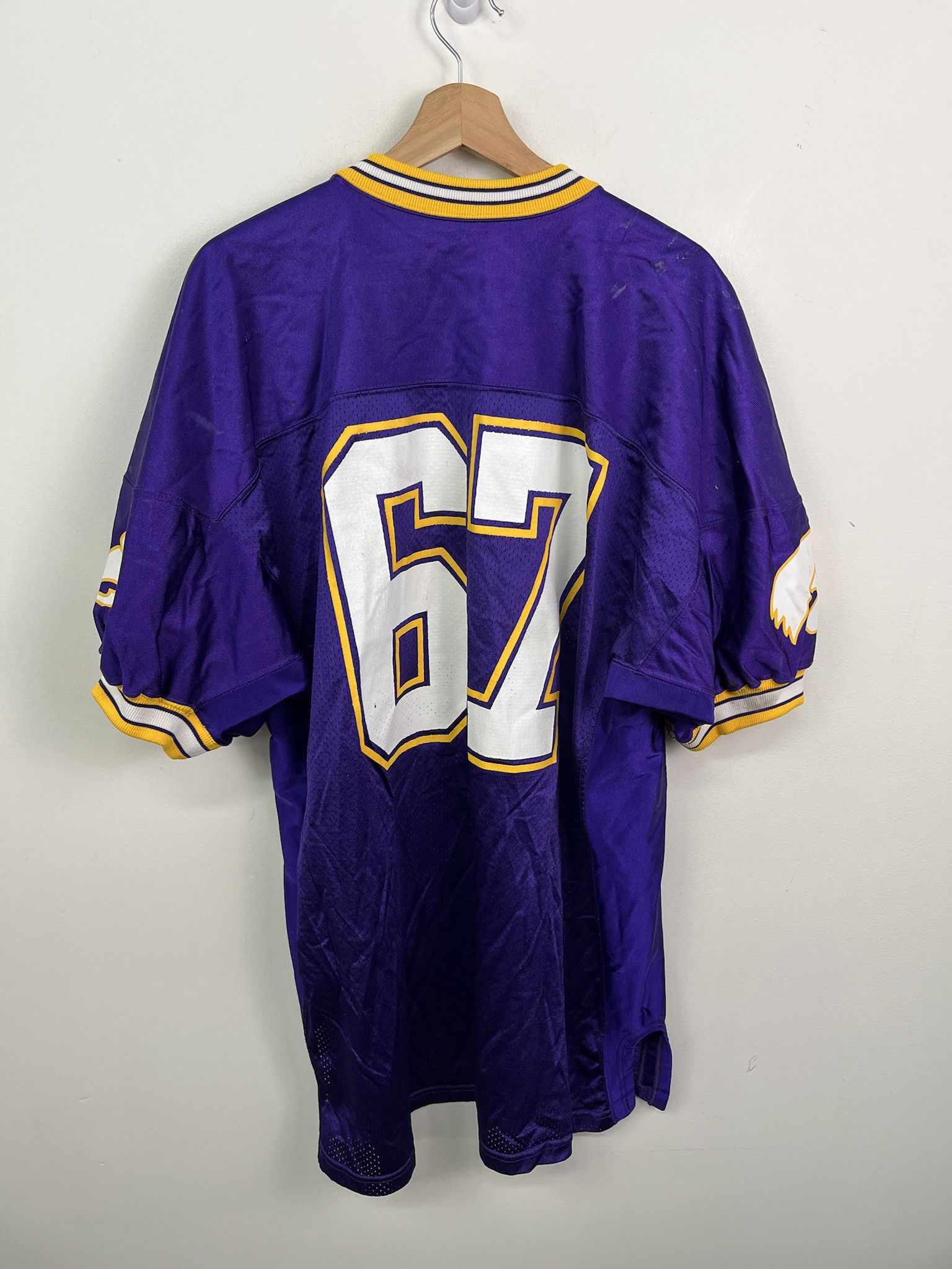 NFL Vintage 1990s Ravens Jersey Rippon Purple Yellow Jersey 4XL Ravens Baltimore Jersey #67 Size US XXL / EU 58 / 5 - 4 Thumbnail