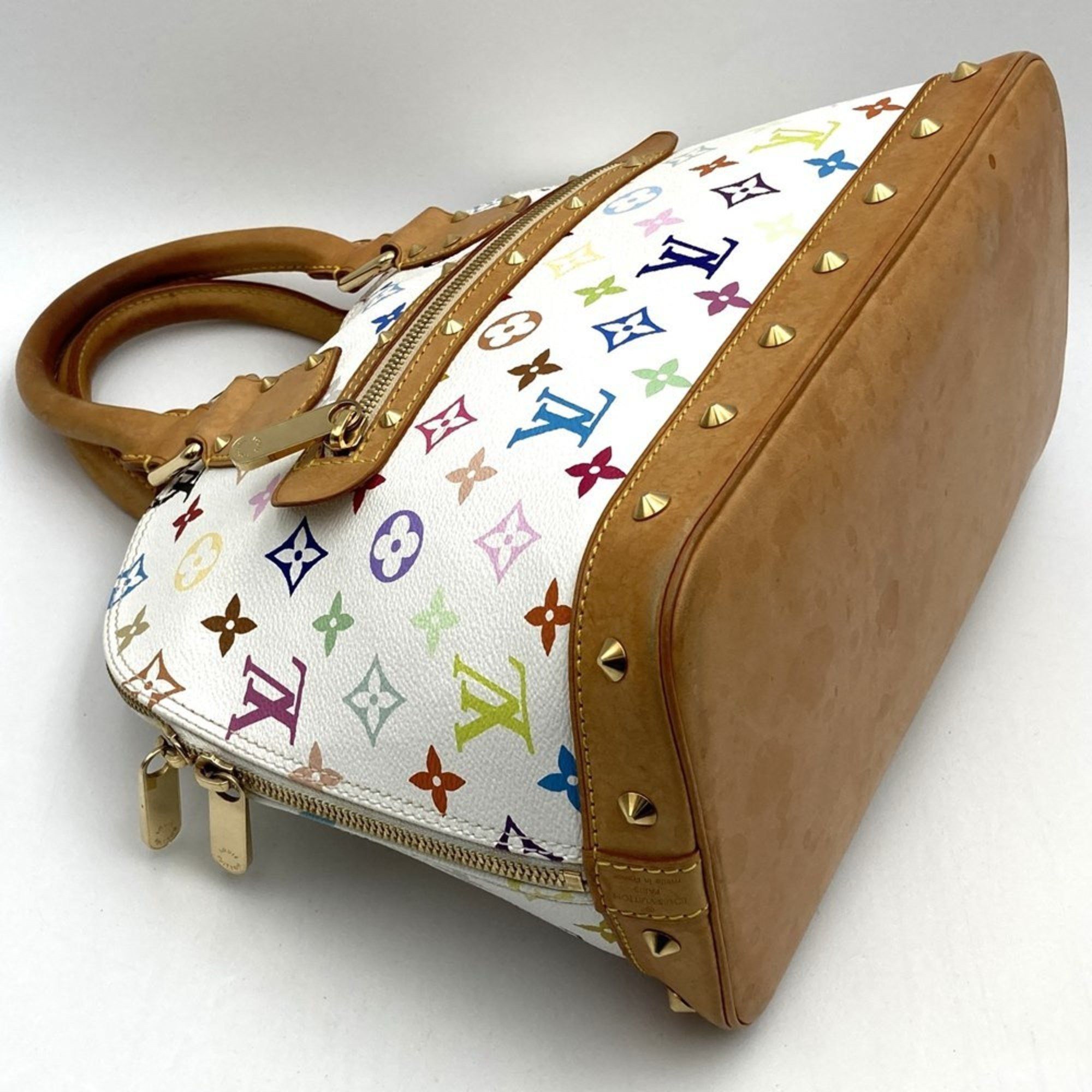 Louis Vuitton LOUIS VUITTON M92647 Alma (old) handbag, white, monogram multicolor Size ONE SIZE - 4 Thumbnail