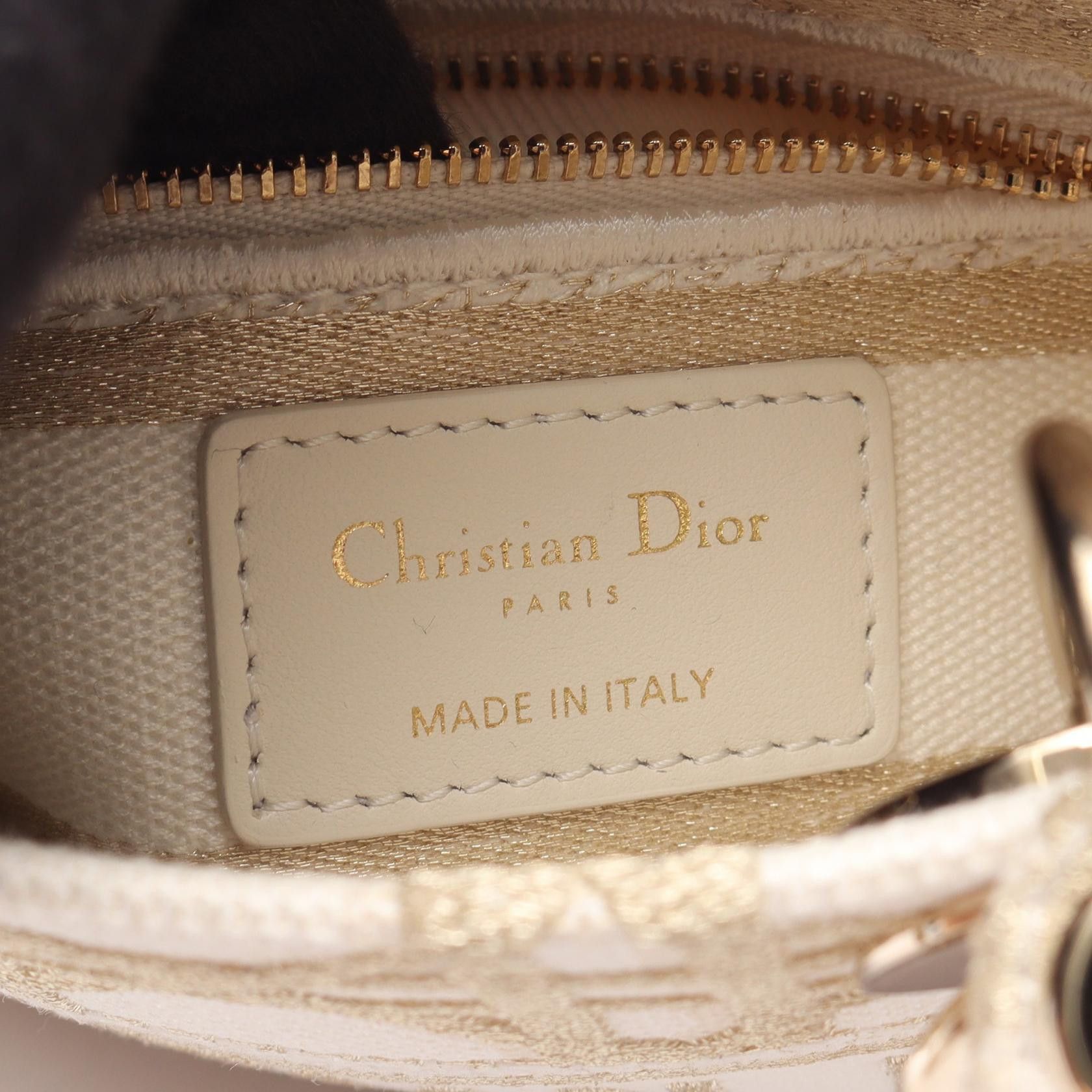 Dior Dior Dior Lady Dior Mini Canvas Handbag Canvas Handbag Size ONE SIZE - 4 Thumbnail