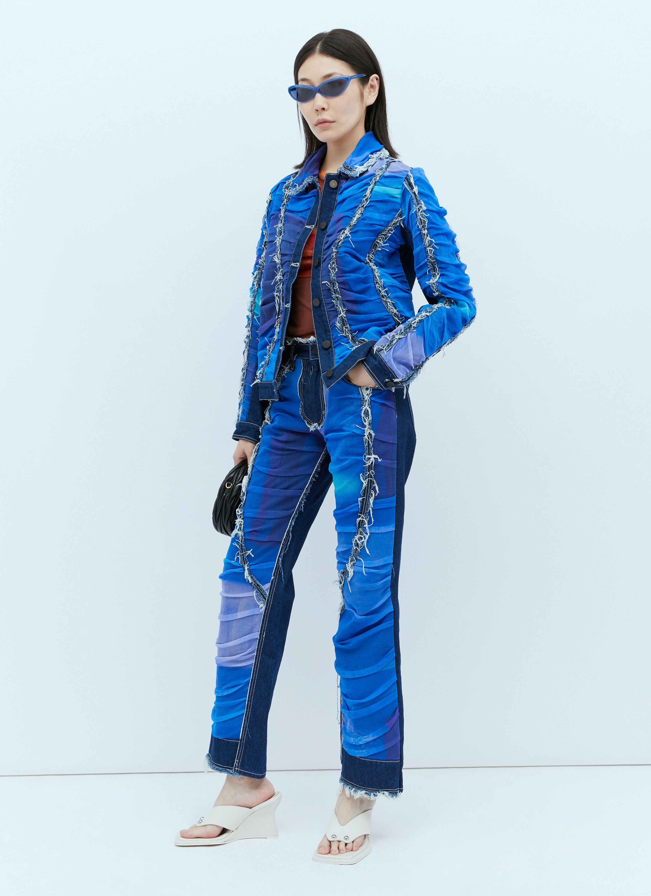 Paula Canovas del Vas Mesh Construction Denim Jacket Size M / US 6-8 / IT 42-44 - 5 Thumbnail