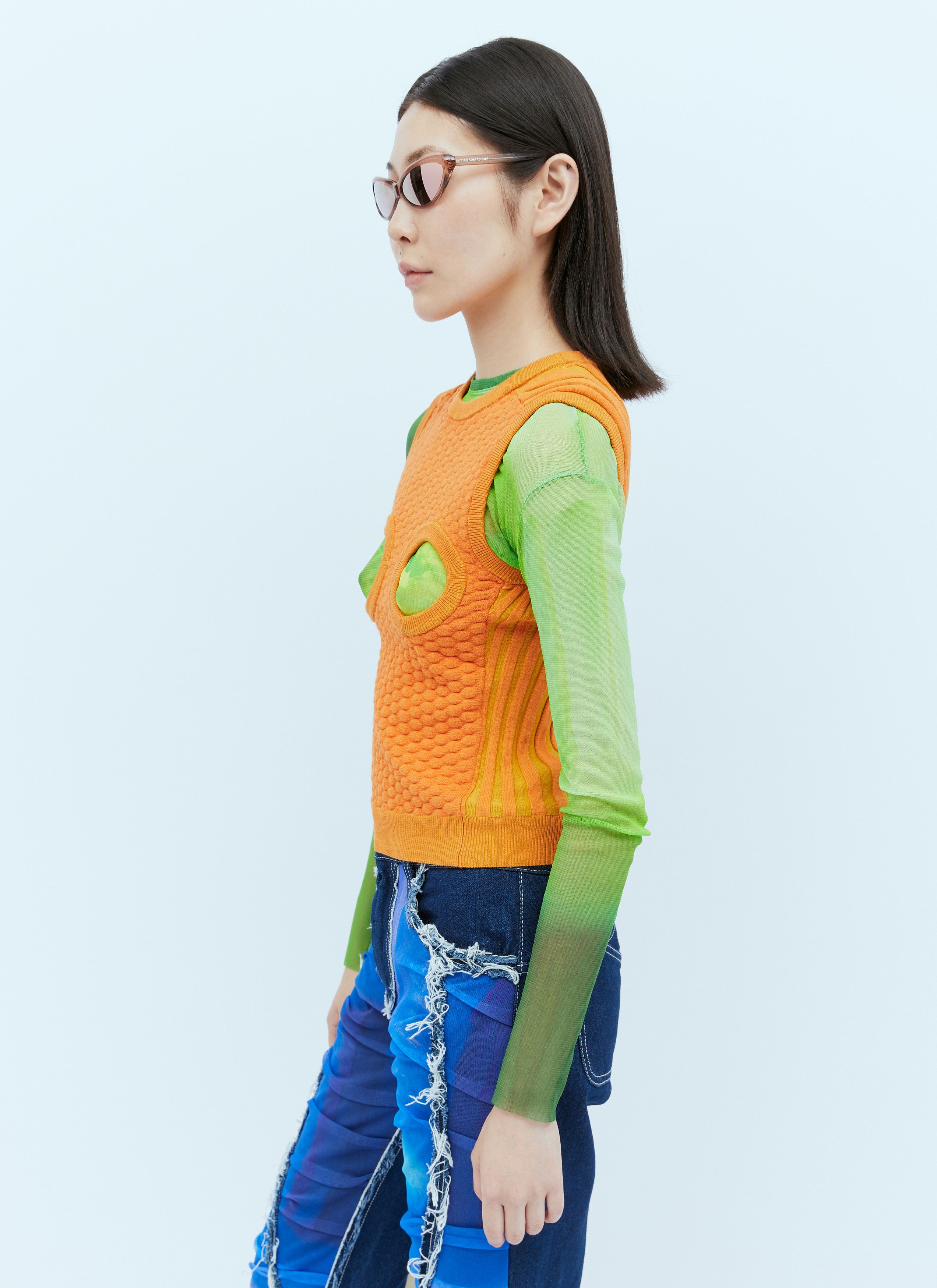 Paula Canovas del Vas Knit Bubble Cut-Out Vest Size L / US 10 / IT 46 - 6 Thumbnail