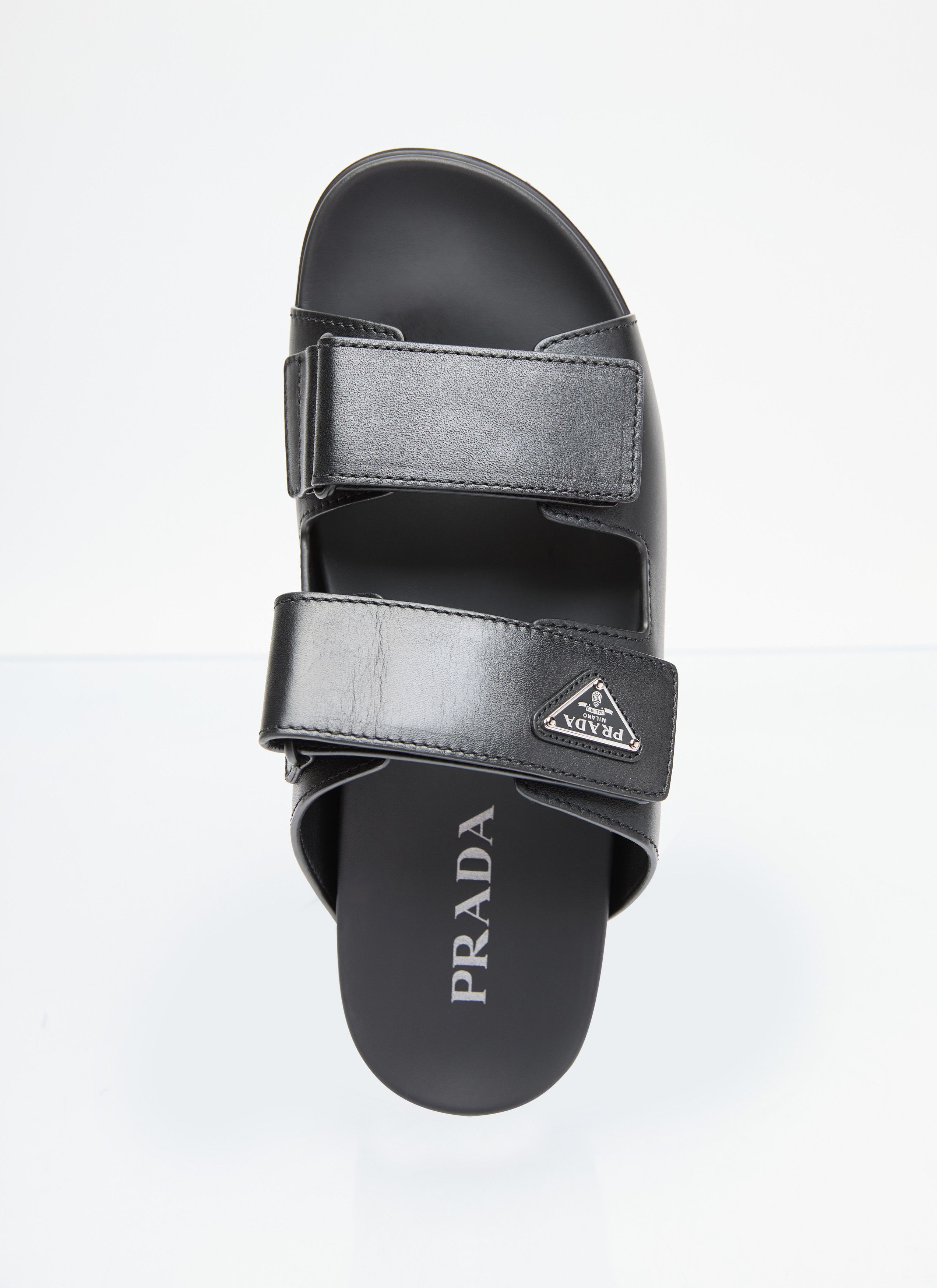 Prada Logo Plaque Leather Slides Size US 8 / EU 41 - 7 Thumbnail