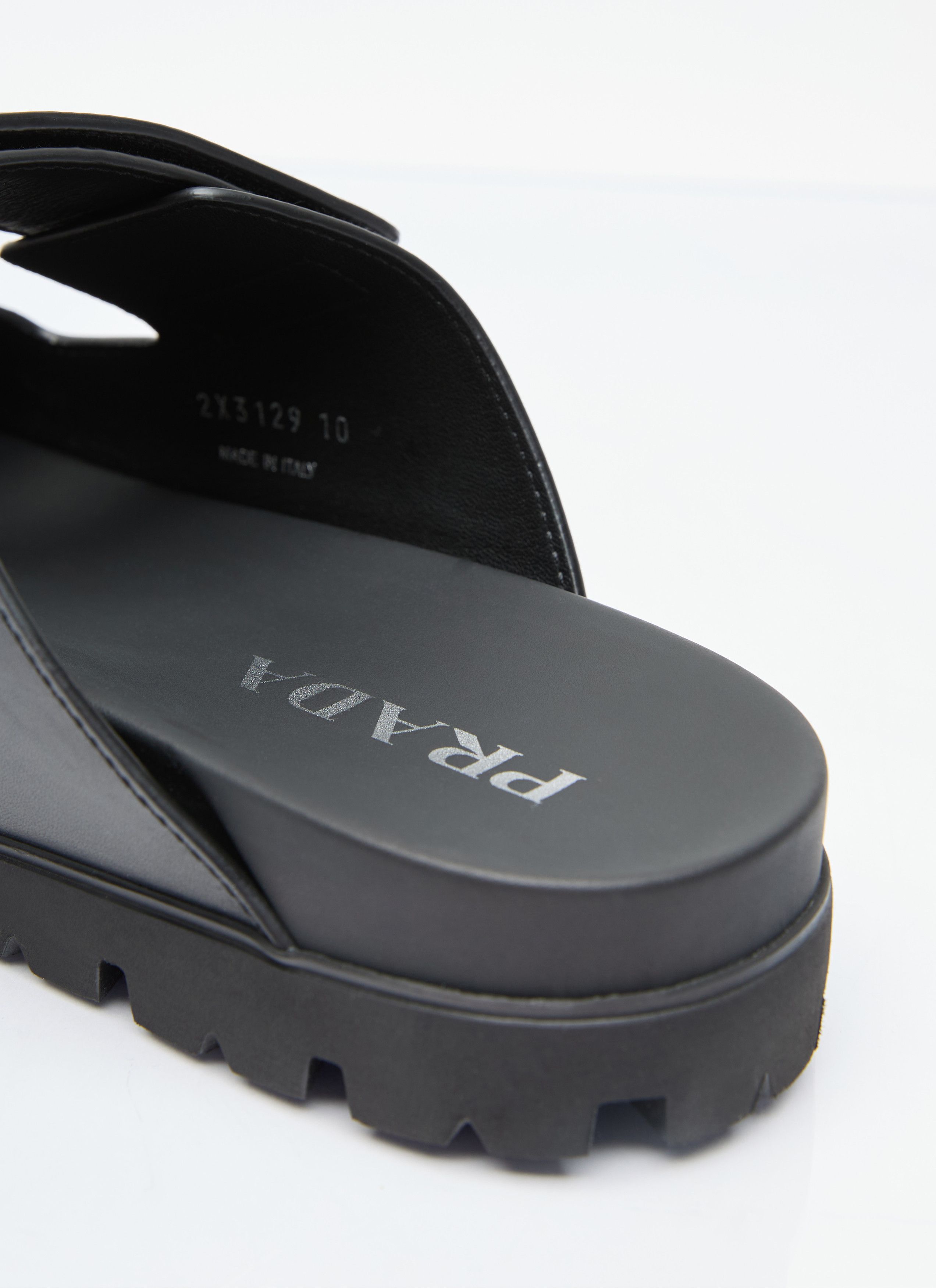 Prada Logo Plaque Leather Slides Size US 8 / EU 41 - 6 Thumbnail