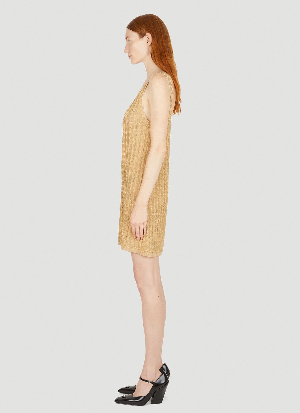 Prada Metallic Cabel Knit Dress Size M / US 6-8 / IT 42-44 - 3 Thumbnail