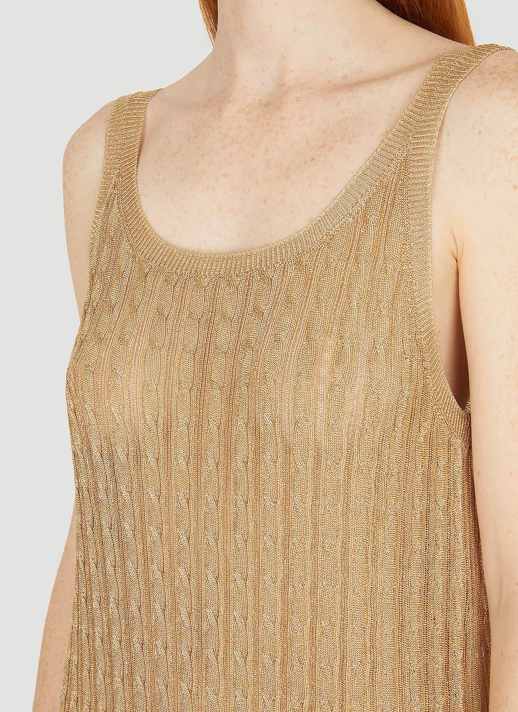 Prada Metallic Cabel Knit Dress Size M / US 6-8 / IT 42-44 - 6 Thumbnail