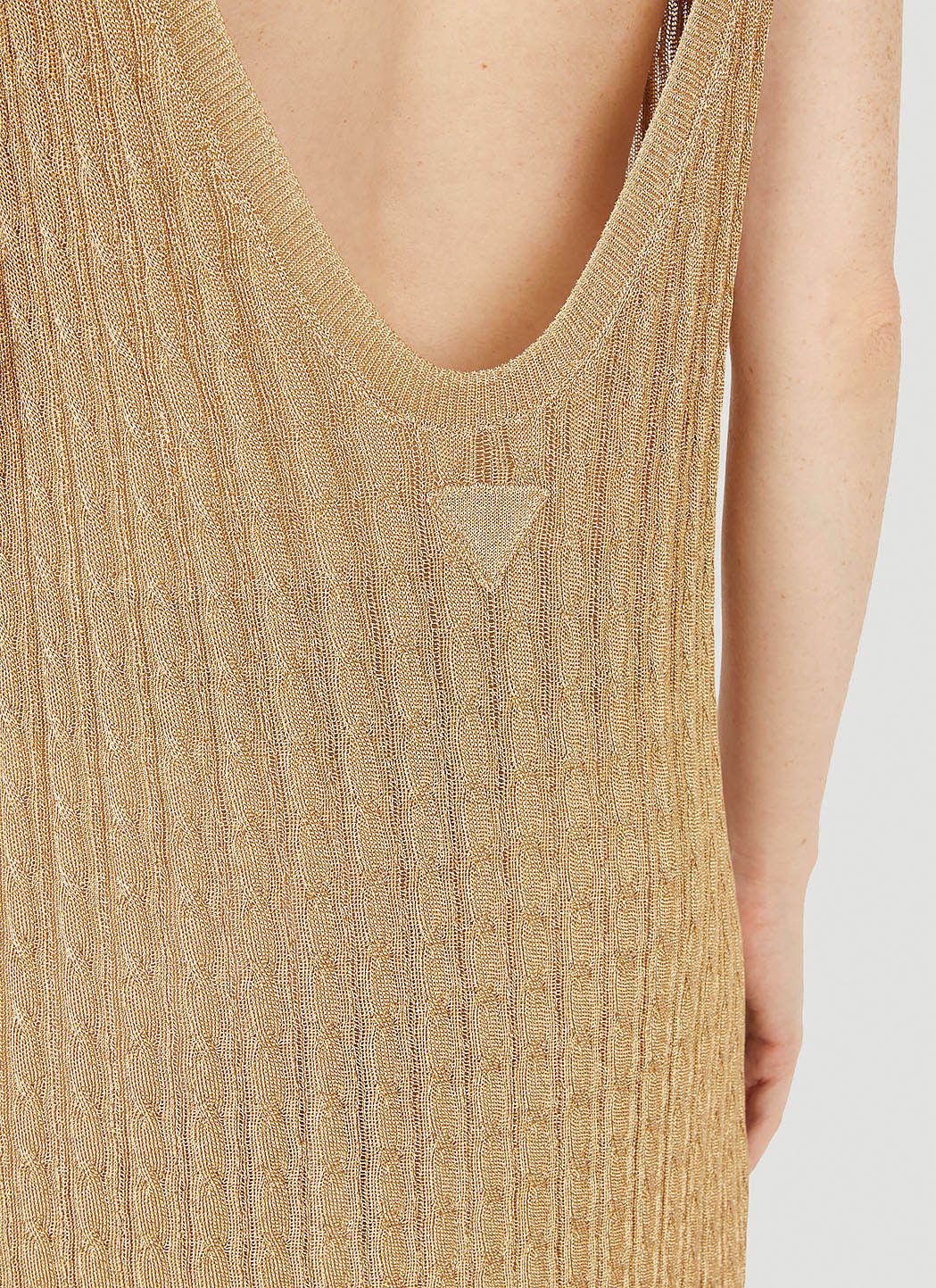 Prada Metallic Cabel Knit Dress Size M / US 6-8 / IT 42-44 - 5 Thumbnail