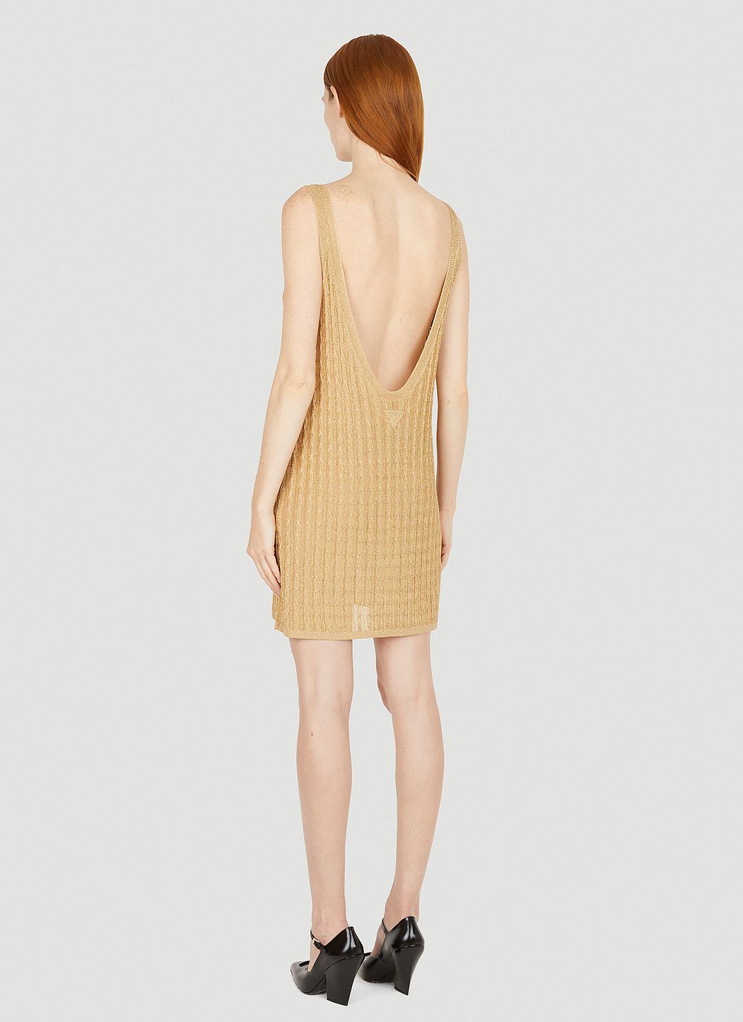 Prada Metallic Cabel Knit Dress Size M / US 6-8 / IT 42-44 - 4 Thumbnail