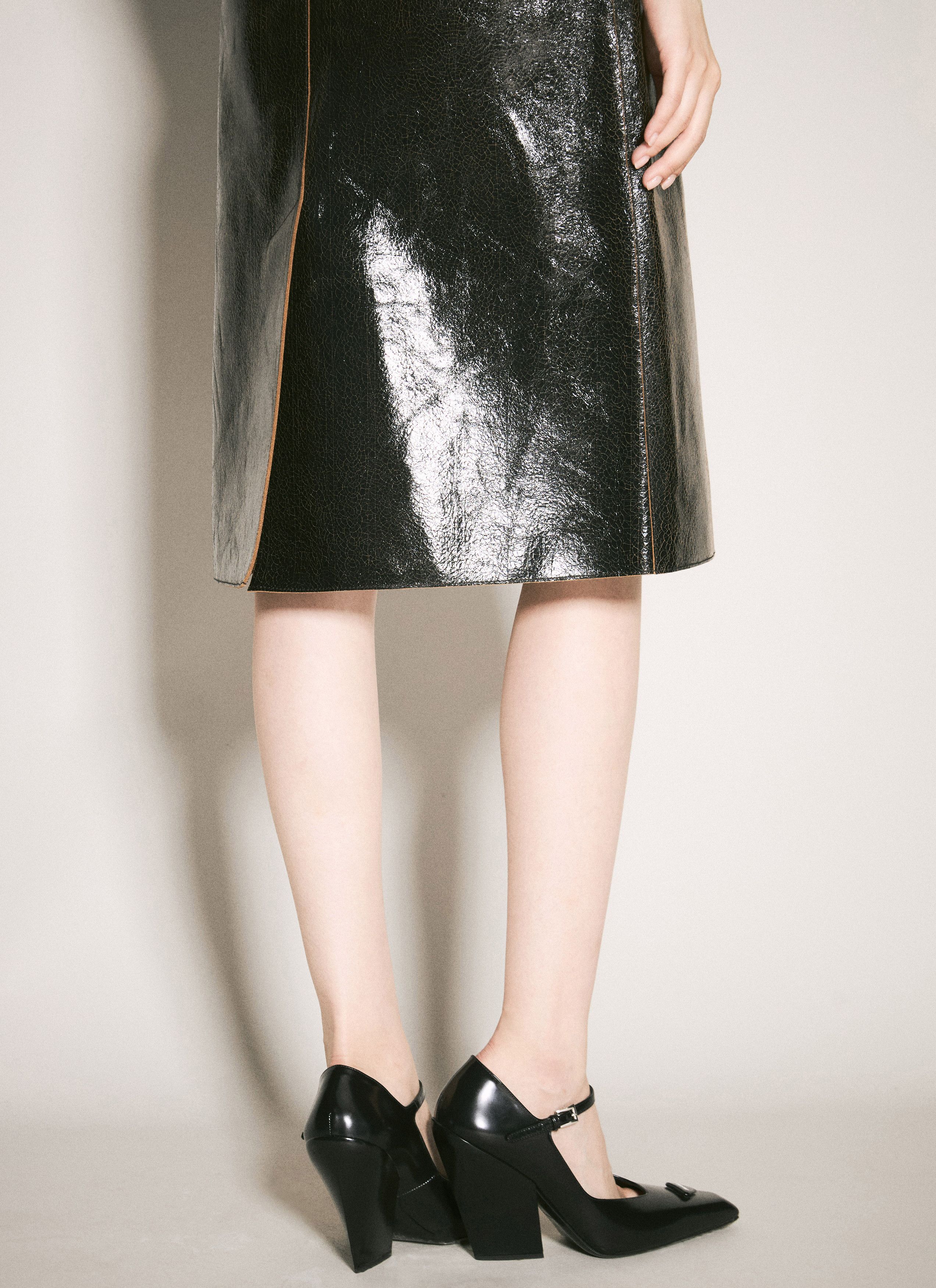 Prada Craquelé Leather Skirt Size 28" / US 6 / IT 42 - 3 Thumbnail