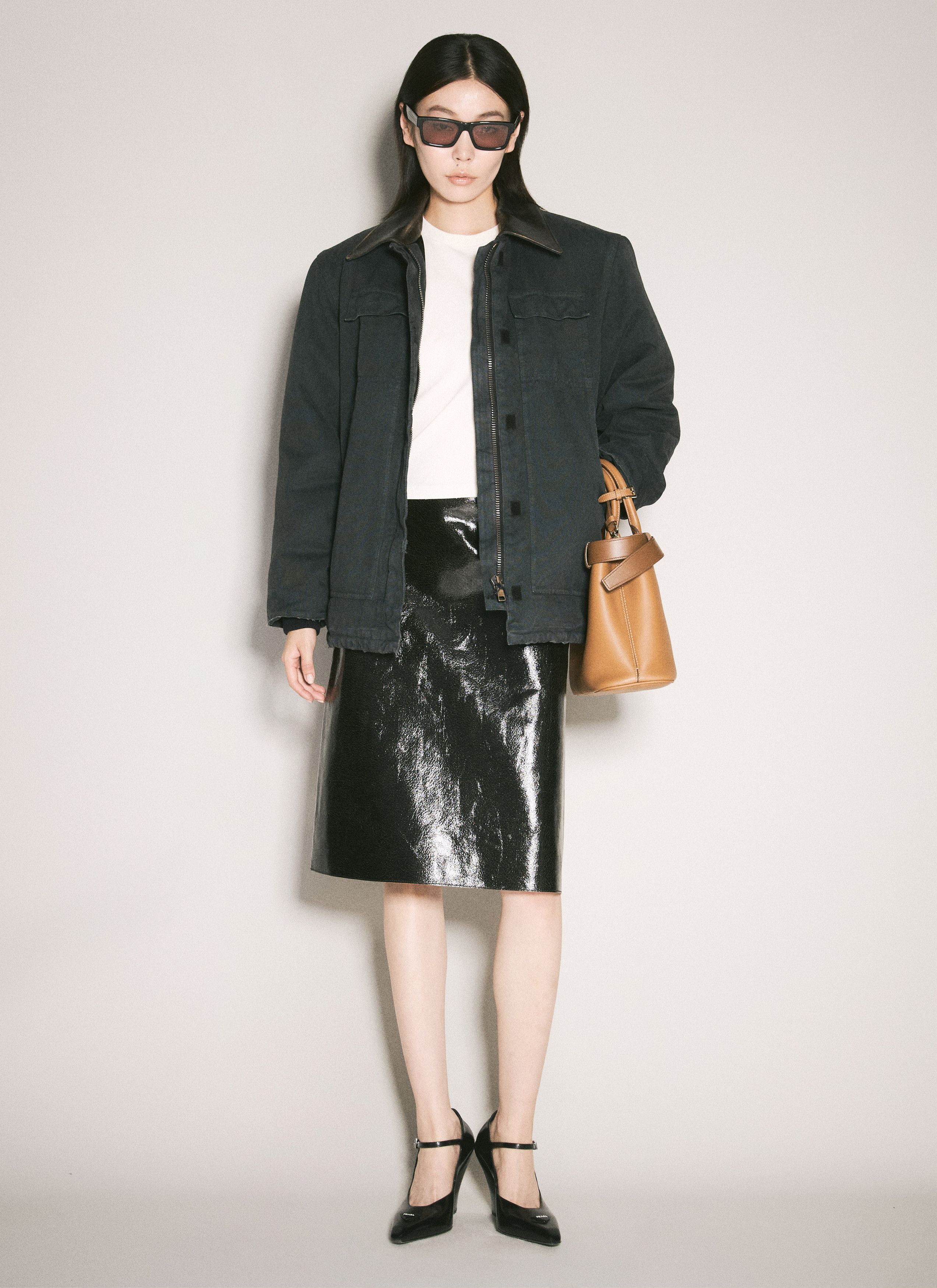 Prada Craquelé Leather Skirt Size 28" / US 6 / IT 42 - 4 Thumbnail