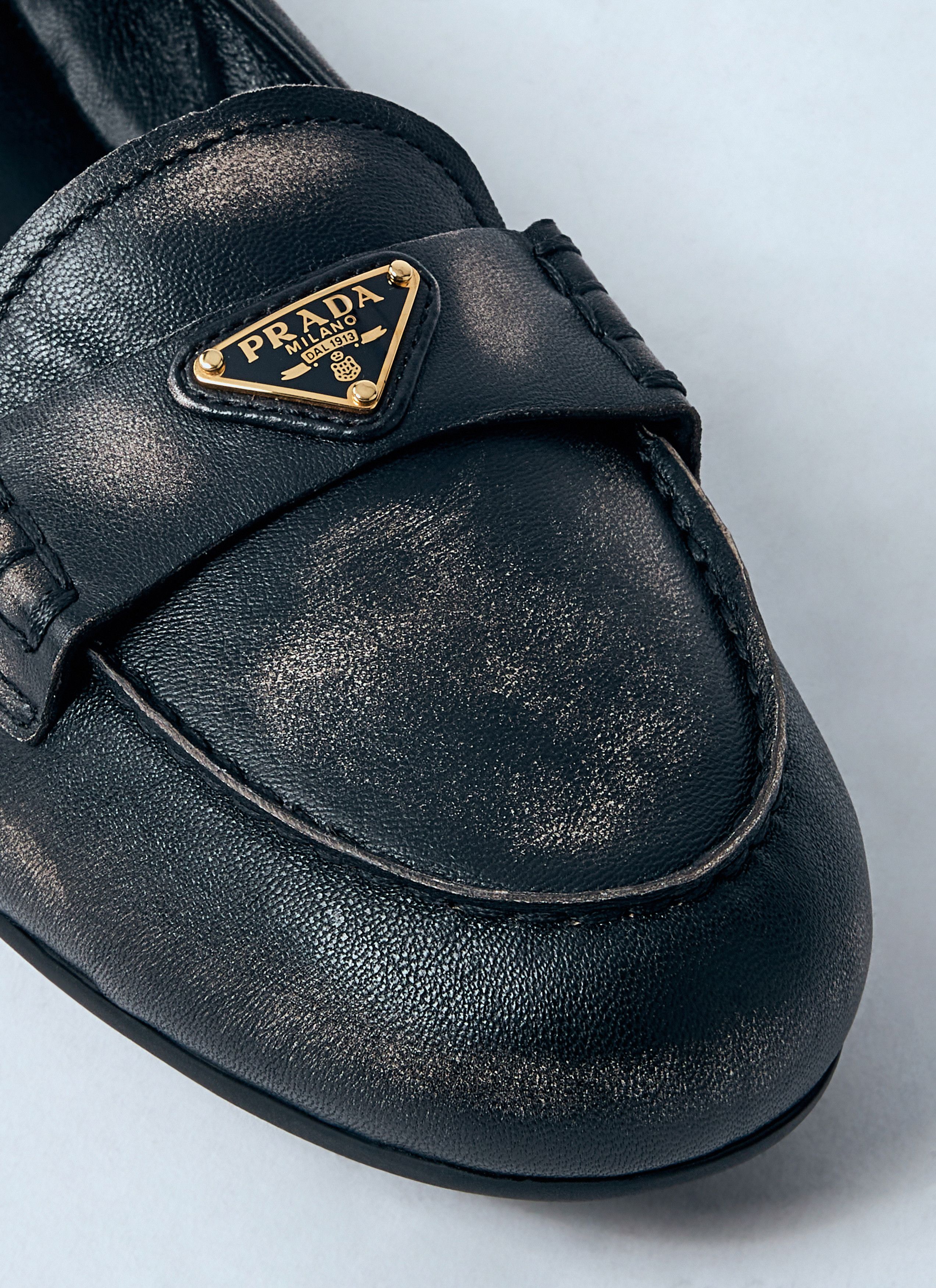 Prada Logo Plaque Loafters Size US 7 / IT 37 - 3 Thumbnail