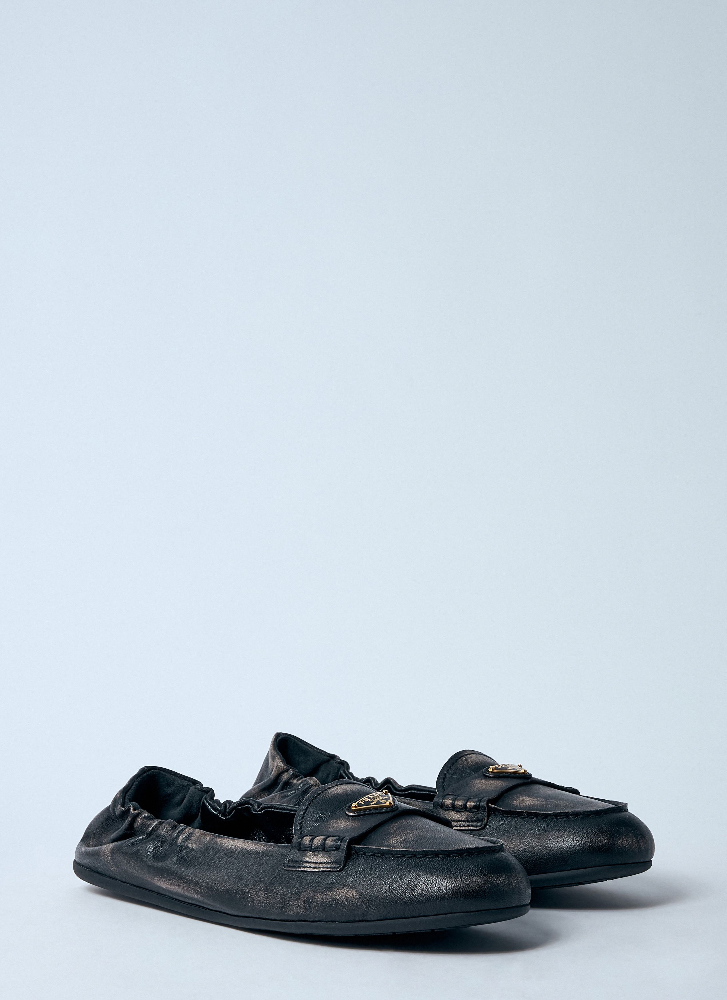 Prada Logo Plaque Loafters Size US 7 / IT 37 - 2 Thumbnail