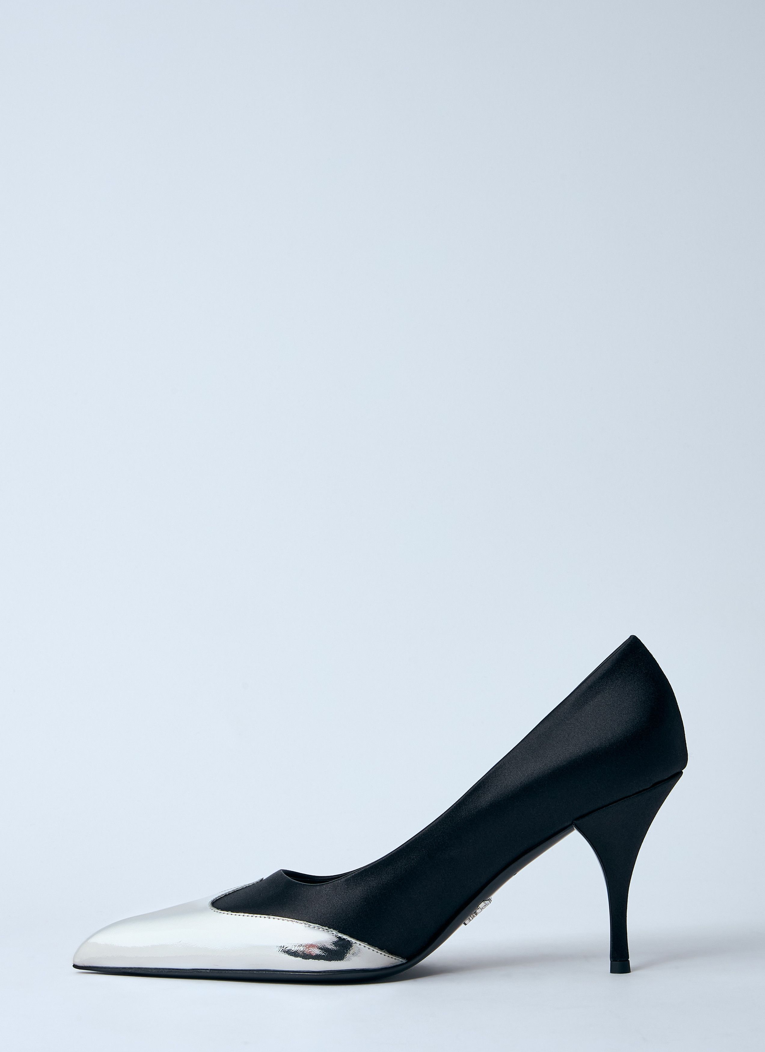 Prada Satin And Metallic Heeled Pumps Size US 8 / IT 38 - 4 Thumbnail