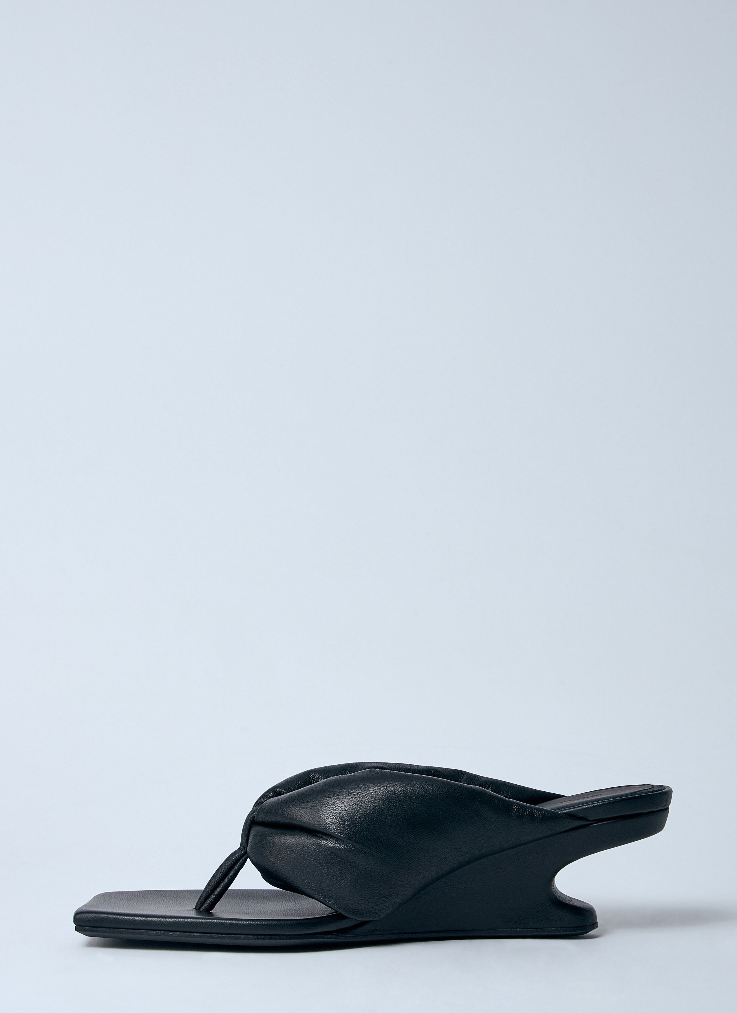 Rick Owens Leather Thong Wedge Sandals Size US 7 / IT 37 - 4 Thumbnail