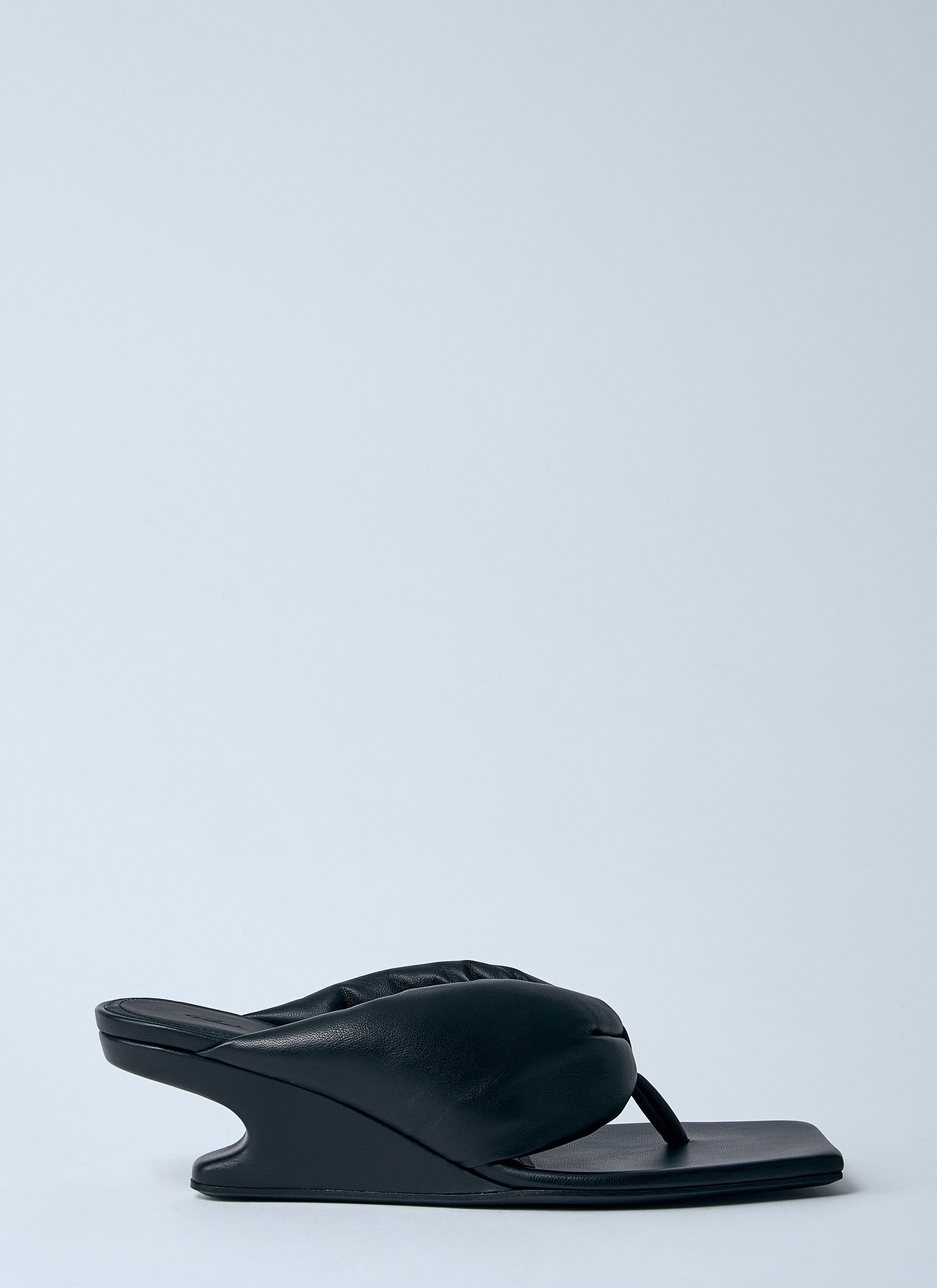 Rick Owens Leather Thong Wedge Sandals Size US 7 / IT 37 - 7 Thumbnail