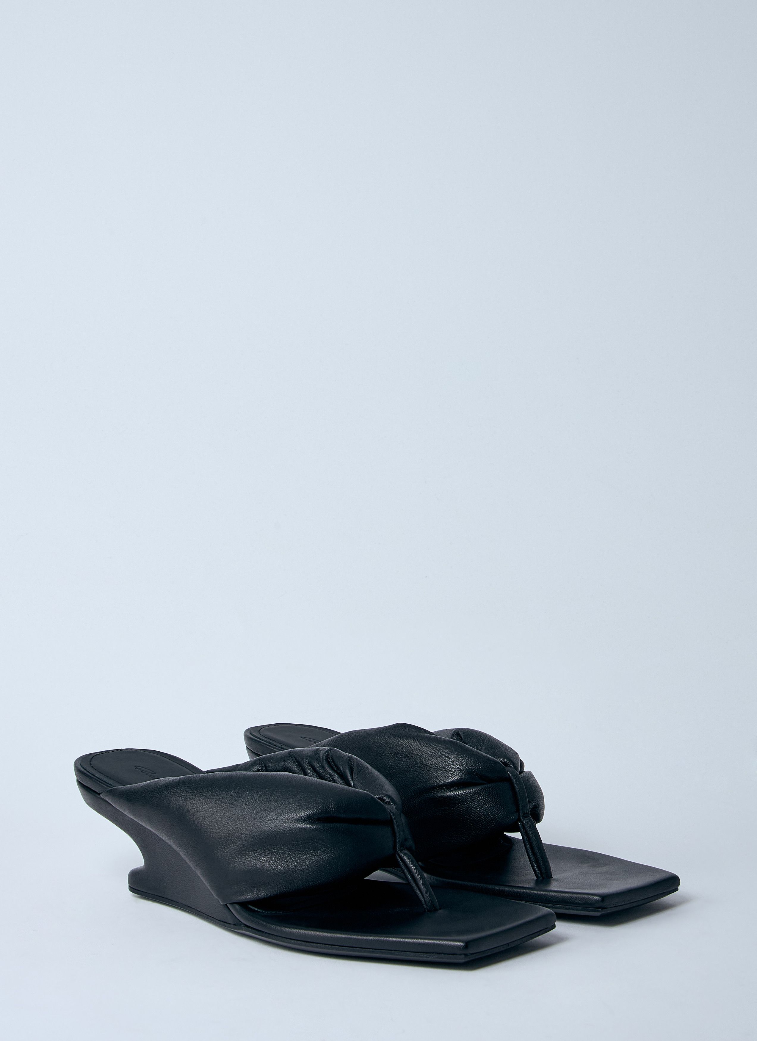 Rick Owens Leather Thong Wedge Sandals Size US 7 / IT 37 - 2 Thumbnail