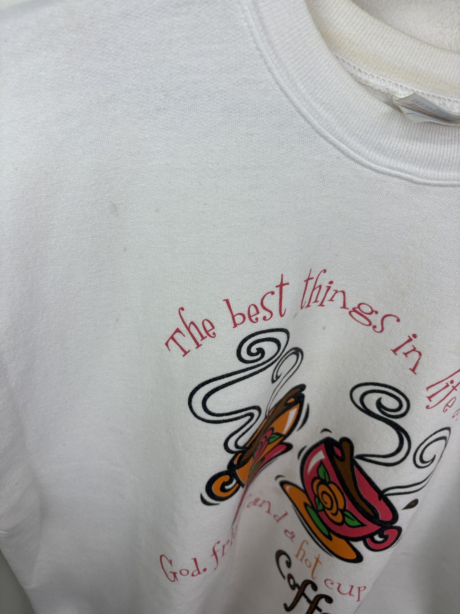 Hanes × Vintage Vintage 90's "The Best Things In Life Are God,Friends, And A Hot Cup Of Coffee Size US M / EU 48-50 / 2 - 3 Thumbnail
