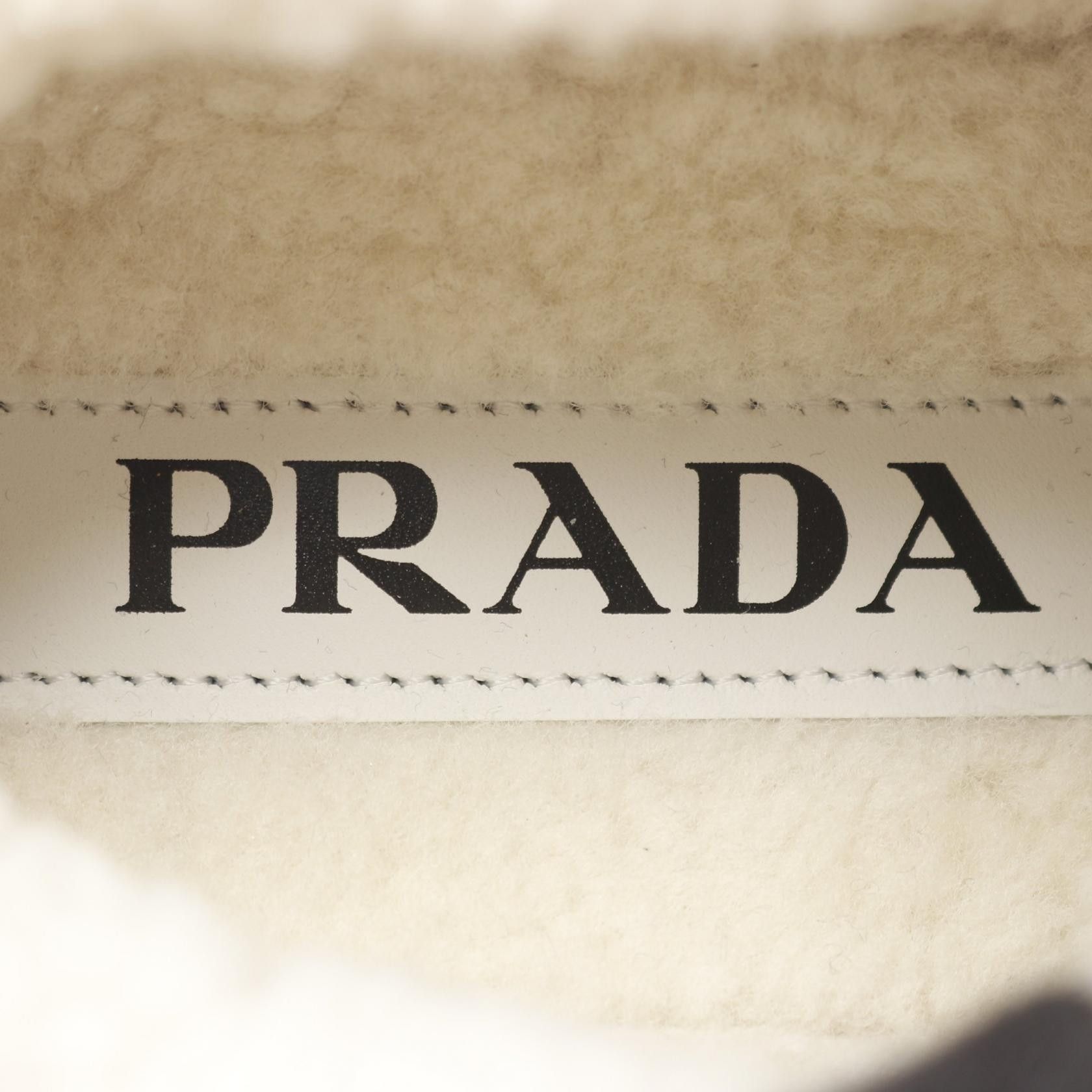 Prada Prada Prada Triangle Logo Leather Fur Sneakers Leather Shoes 1E947E Size ONE SIZE - 5 Thumbnail