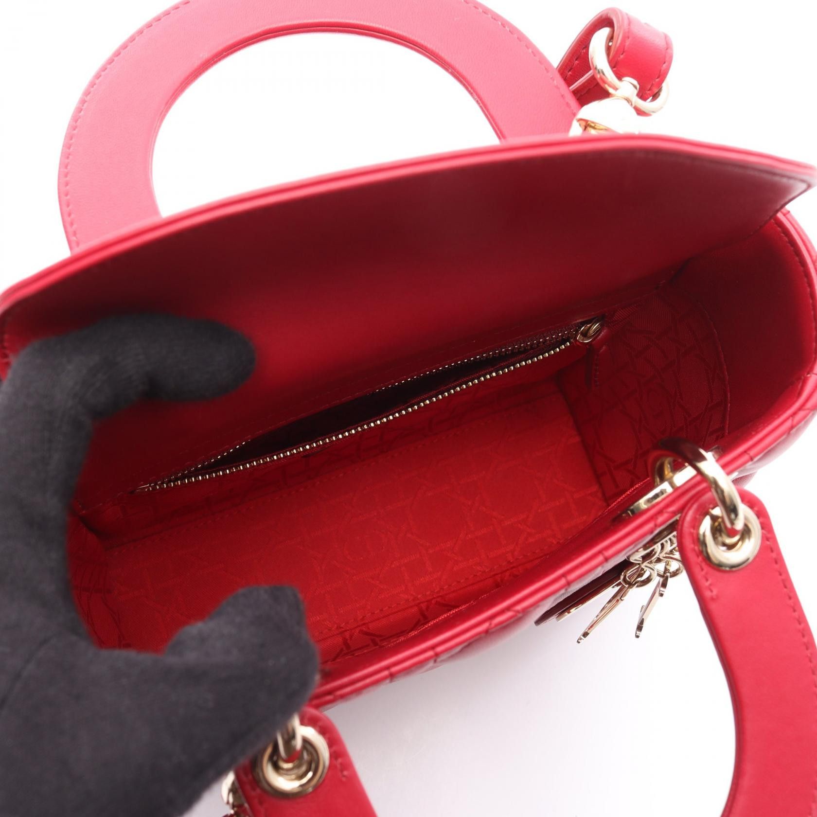 Dior Dior Dior Lady Dior Leather Handbag Leather Handbag Size ONE SIZE - 3 Thumbnail