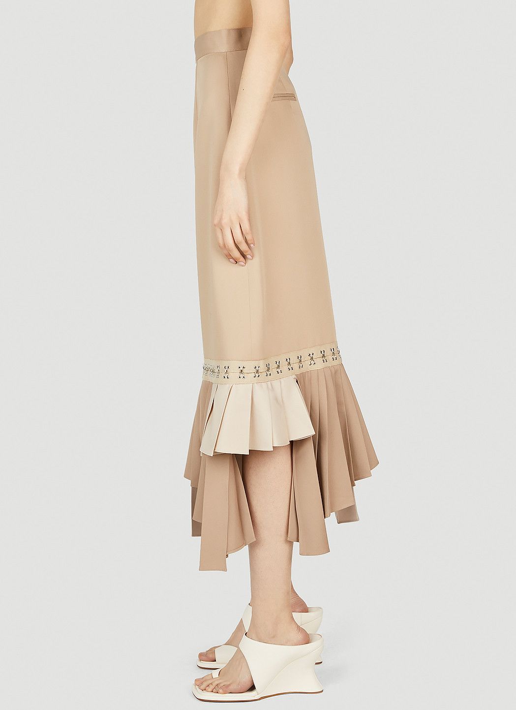 rokh Hook And Eye Tape Pleat Skirt Size 34" / US 12 / IT 48 - 3 Thumbnail