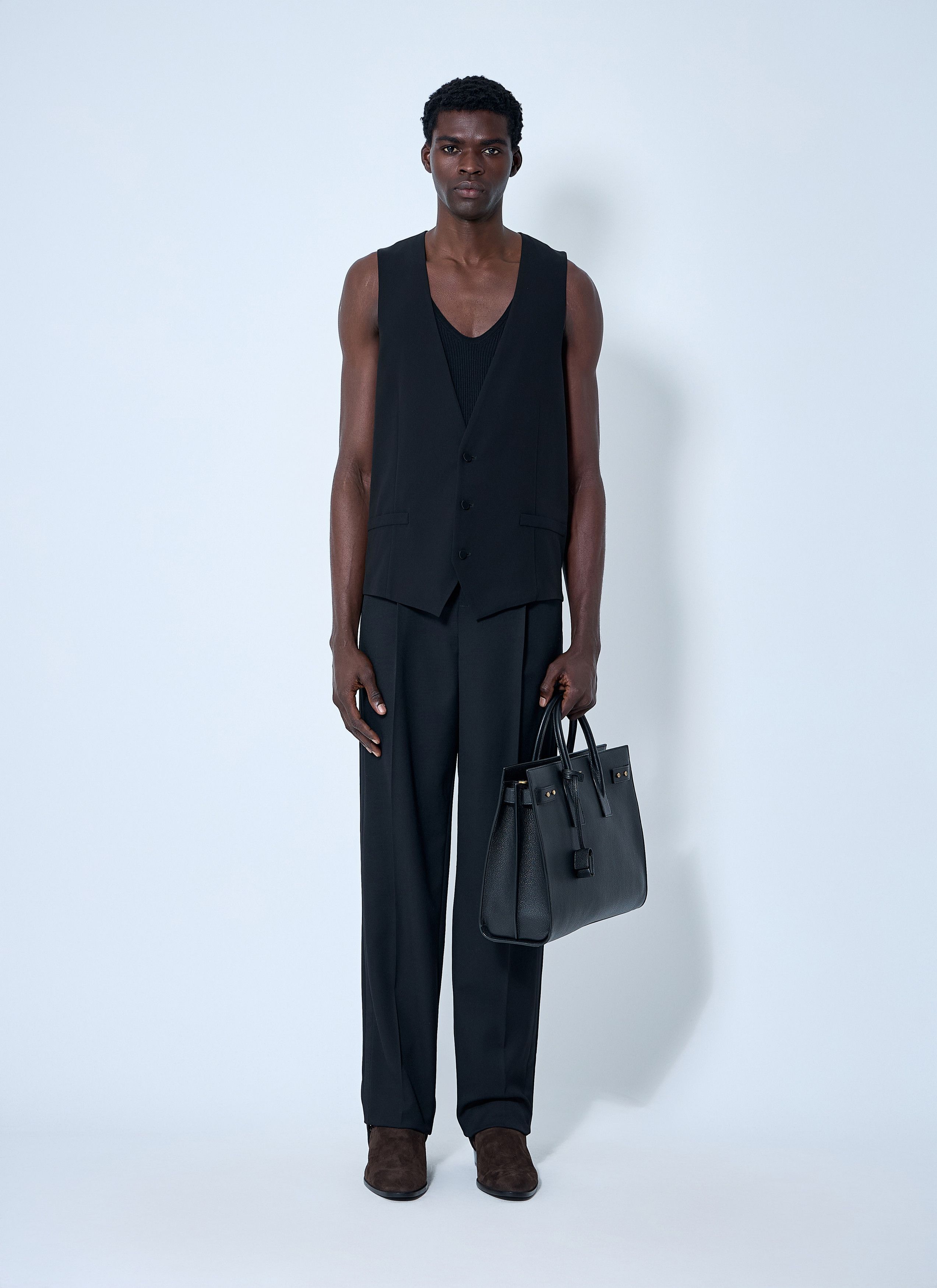 Saint Laurent Paris Silk Crepe Waistcoat Size US L / EU 52-54 / 3 - 2 Thumbnail