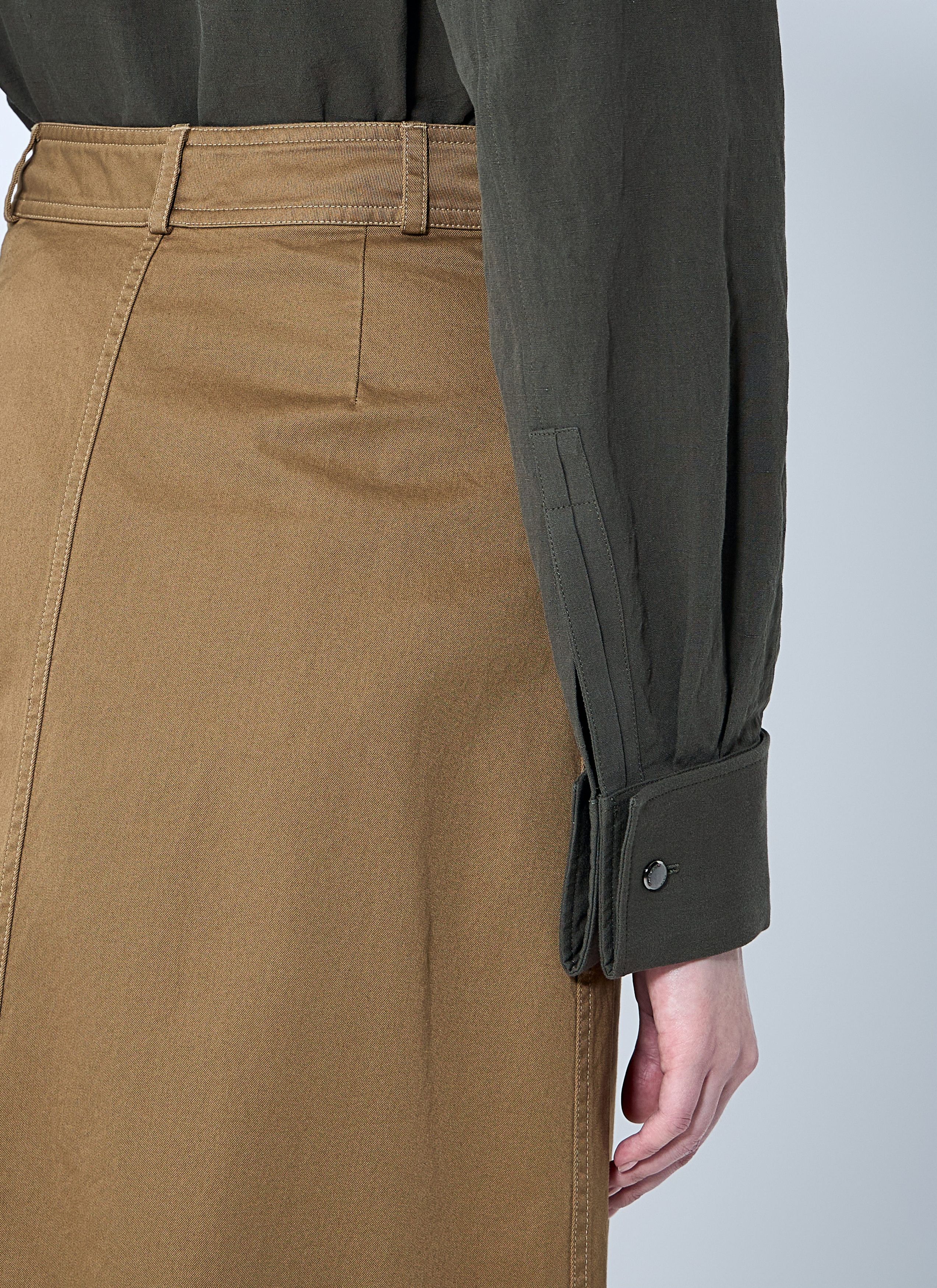 Saint Laurent Paris Cotton Serge Midi Skirt Size 34" / US 12 / IT 48 - 6 Thumbnail