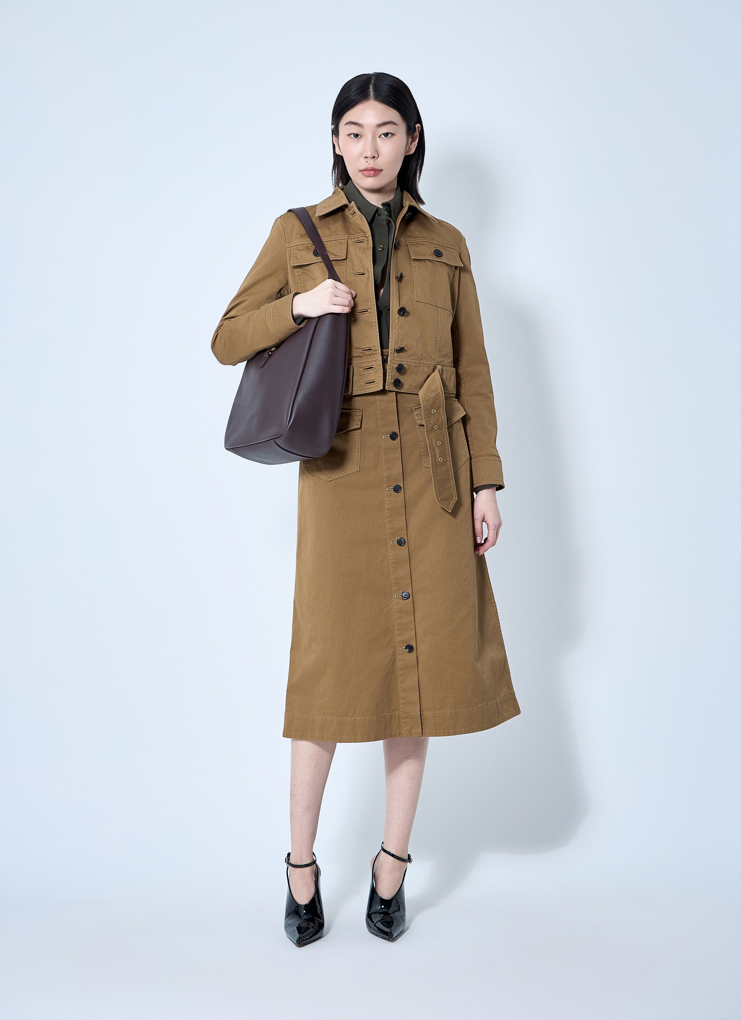 Cotton Serge Midi Skirt Womenswear