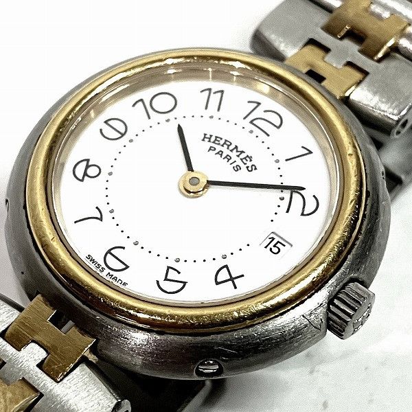Hermes Hermes Hermes Profil Date SS×GP Metal Quartz Size ONE SIZE - 4 Thumbnail