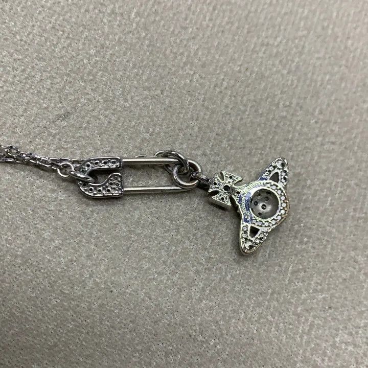 Vivienne Westwood Vivienne Westwood Lucrece Crystal Safety Pin Necklace 0079 Size ONE SIZE - 7 Thumbnail