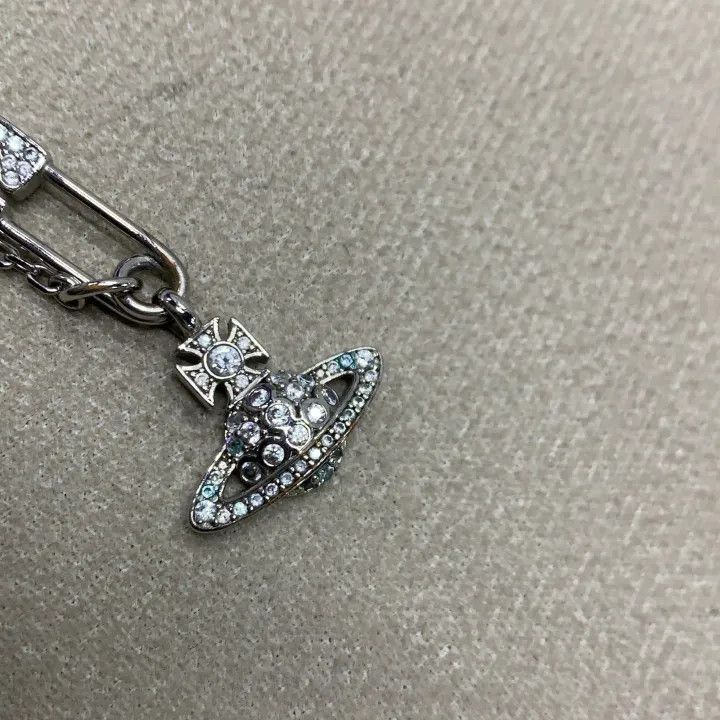 Vivienne Westwood Vivienne Westwood Lucrece Crystal Safety Pin Necklace 0079 Size ONE SIZE - 6 Thumbnail