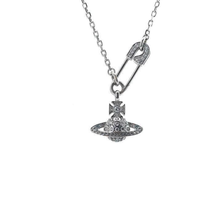 Vivienne Westwood Vivienne Westwood Lucrece Crystal Safety Pin Necklace 0079 Size ONE SIZE - 2 Thumbnail