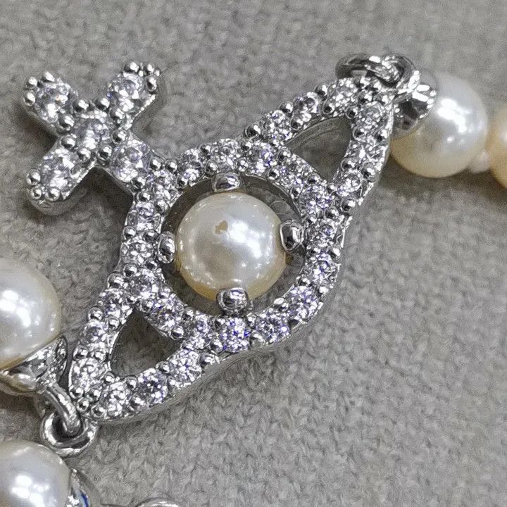 Vivienne Westwood Vivienne Westwood Olympia Pearl Bracelet with Crystal 0079 Size ONE SIZE - 2 Thumbnail